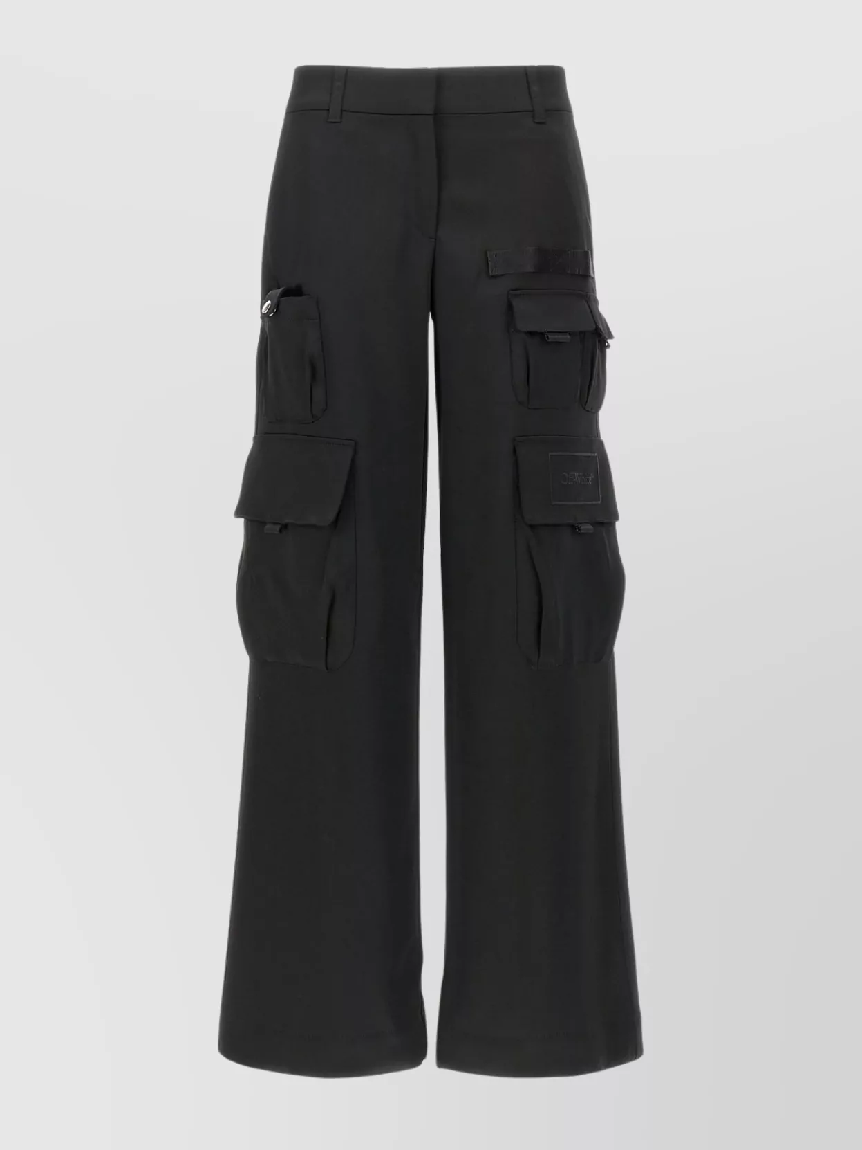 Off-white Satin Toybox Cargo Pants In Black