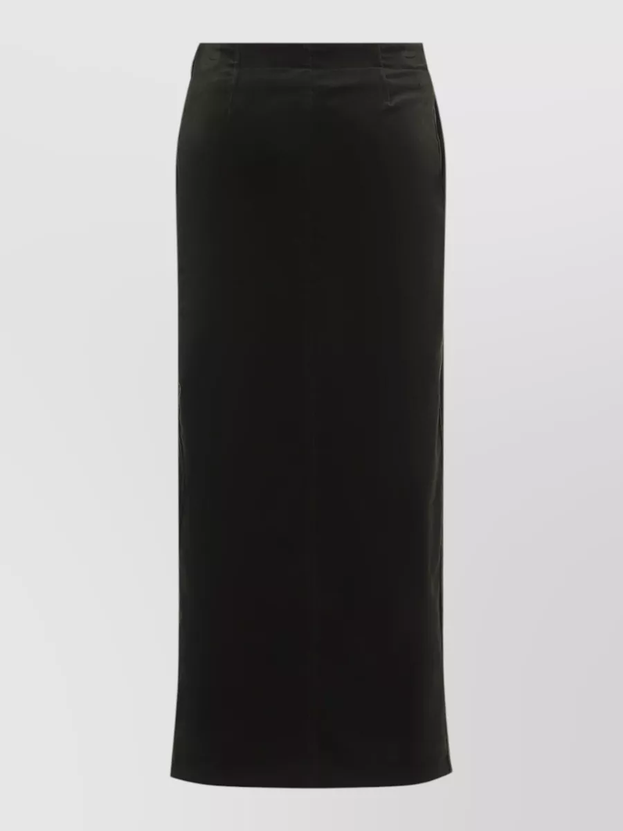 Jil Sander velvet-effect high-rise ankle-length straight skirt