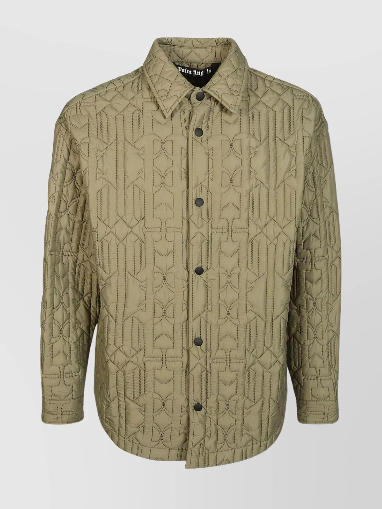 Shop Palm Angels Quilted Monogram Collar Shirt