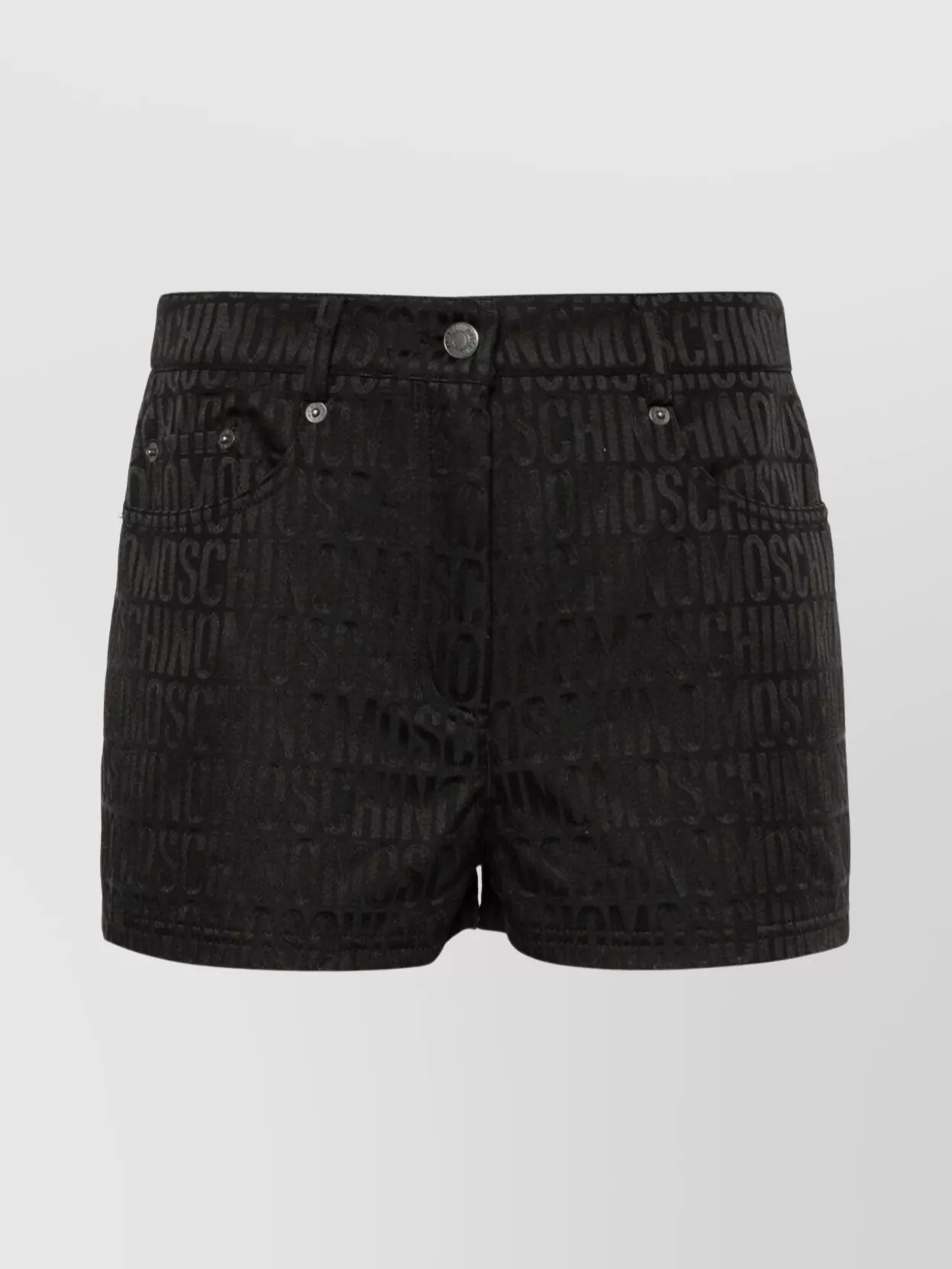Shop Moschino Logo Jacquard Thigh-length Shorts In Black