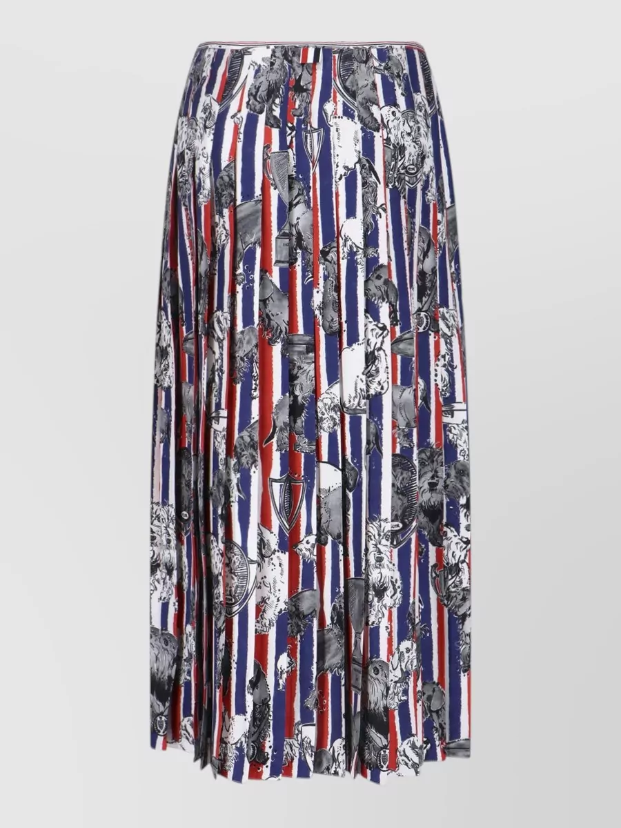 Thom Browne Silk High-Rise Pleated Maxi Skirt