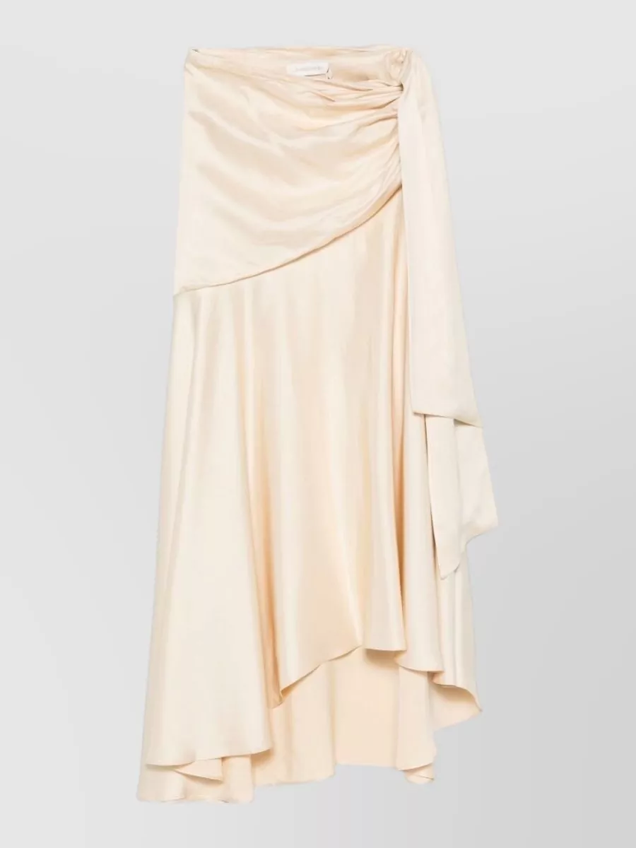 Zimmermann satin draped asymmetric midi dress
