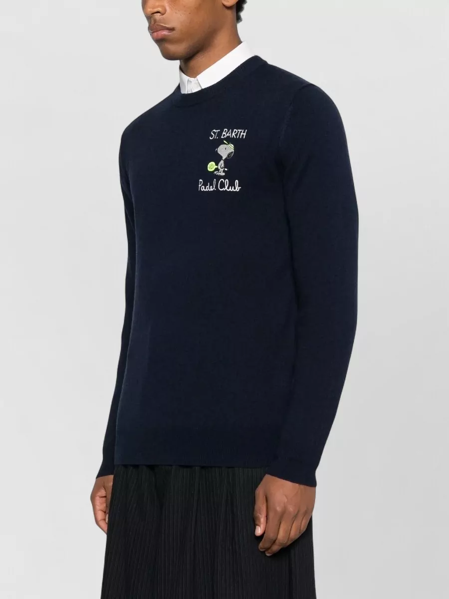 Mc2 Saint Barth Crew Neck Sweater With Ribbed Cuffs And Hem