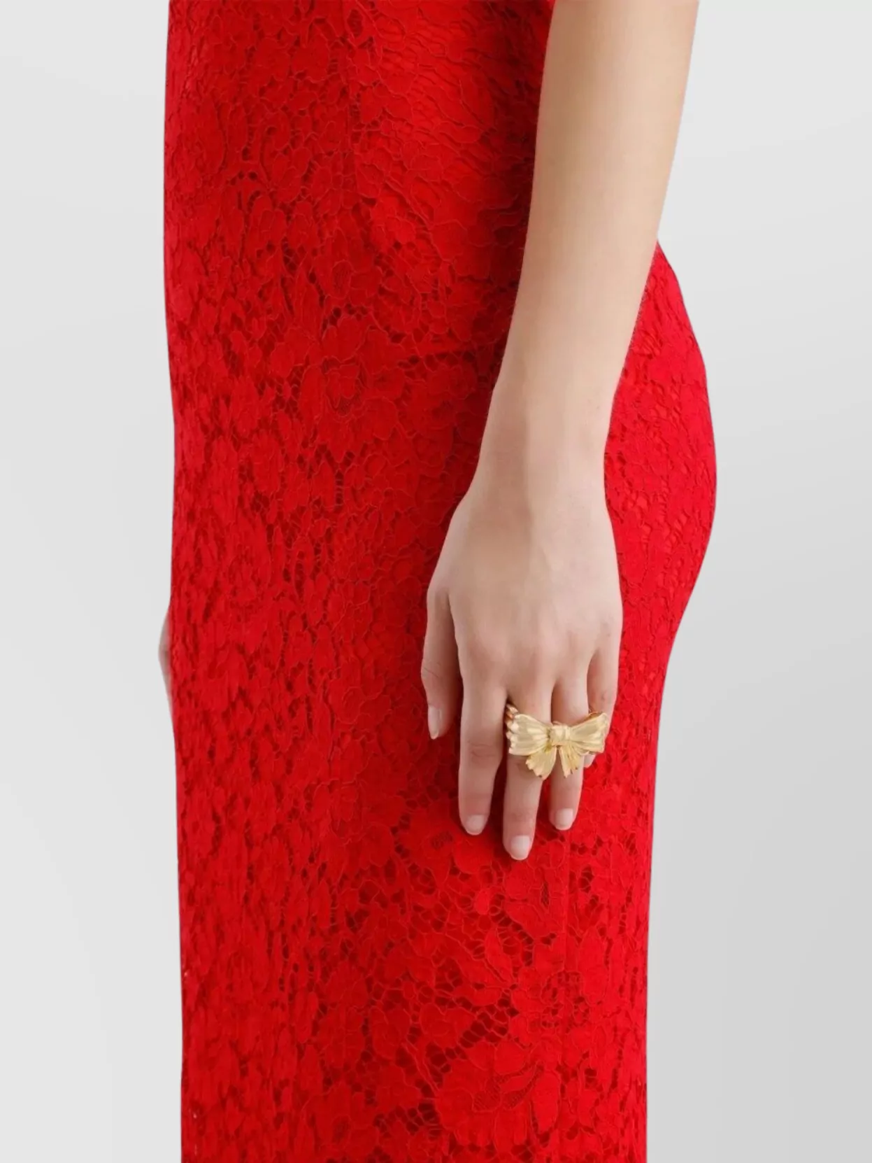 Dolce&Gabbana Floral Lace Midi Dress With Scalloped Hem