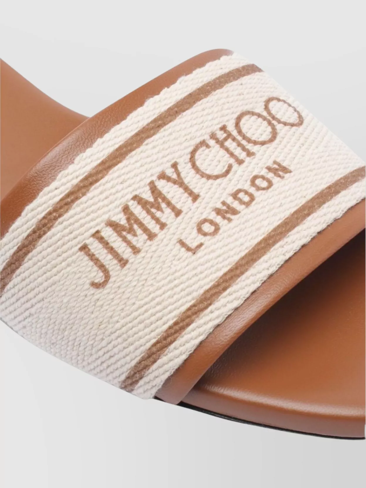 Jimmy Choo Canvas Square Toe Flat Sandals