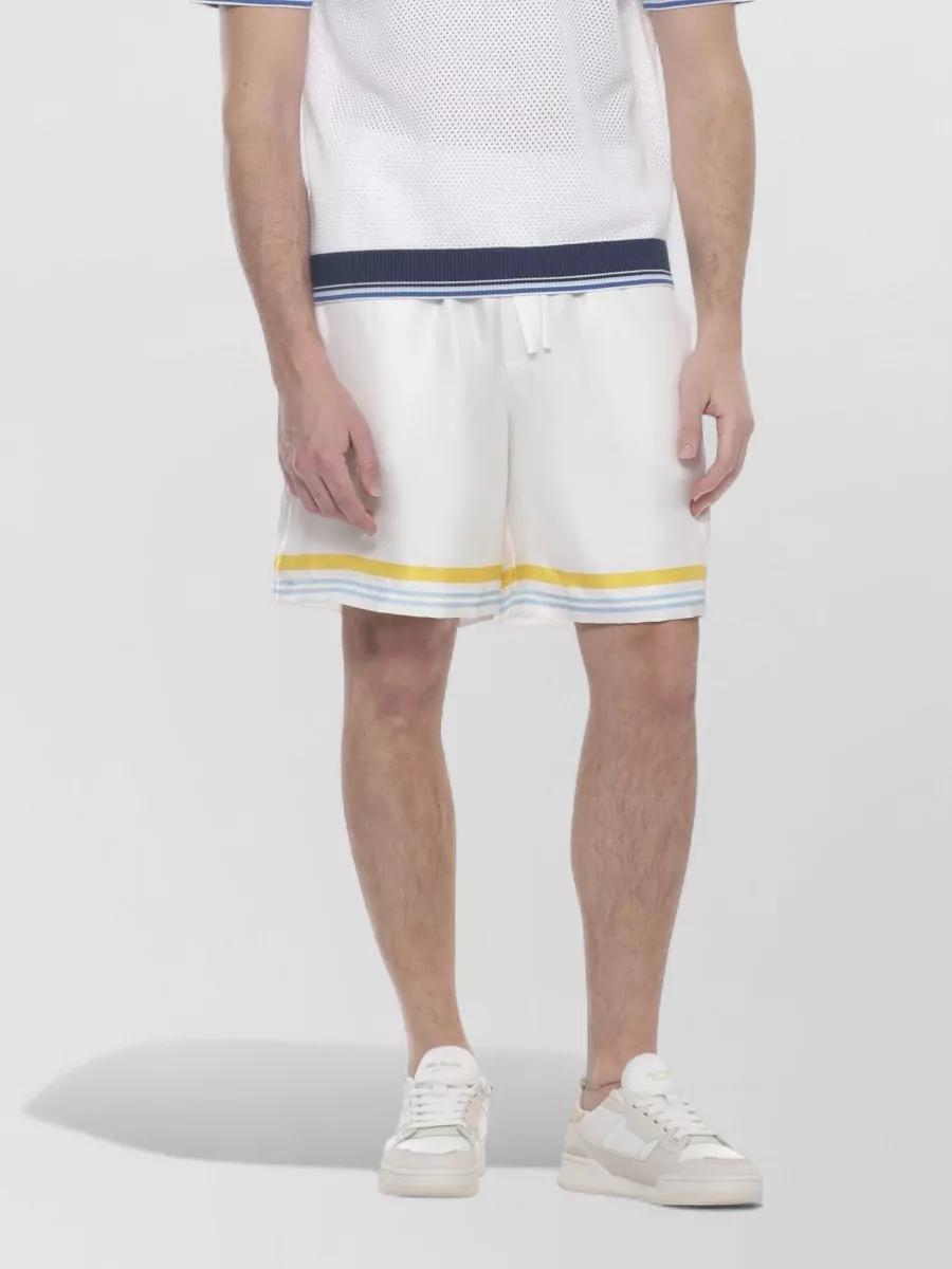 Casablanca Mesh Stripe Polo Shirt