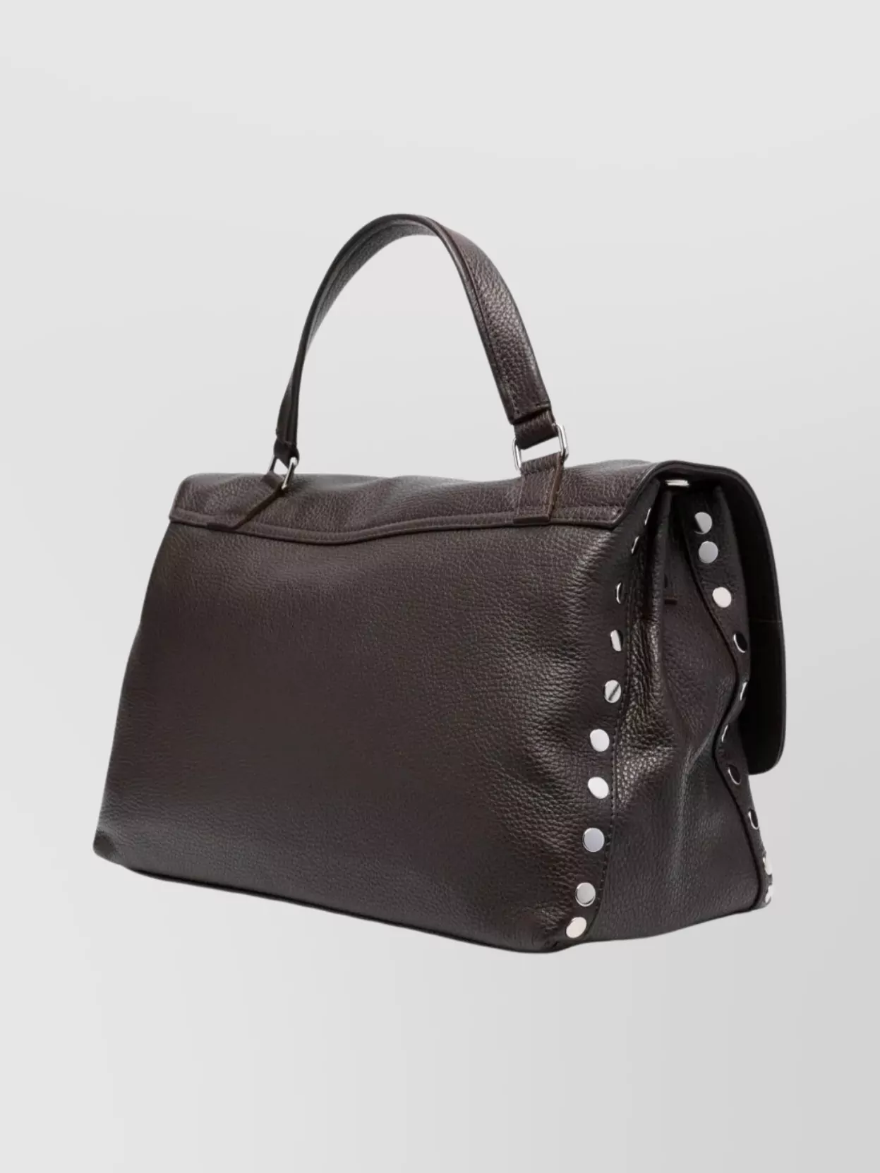 Zanellato Large Leather Tote Bag With Silver Hardware