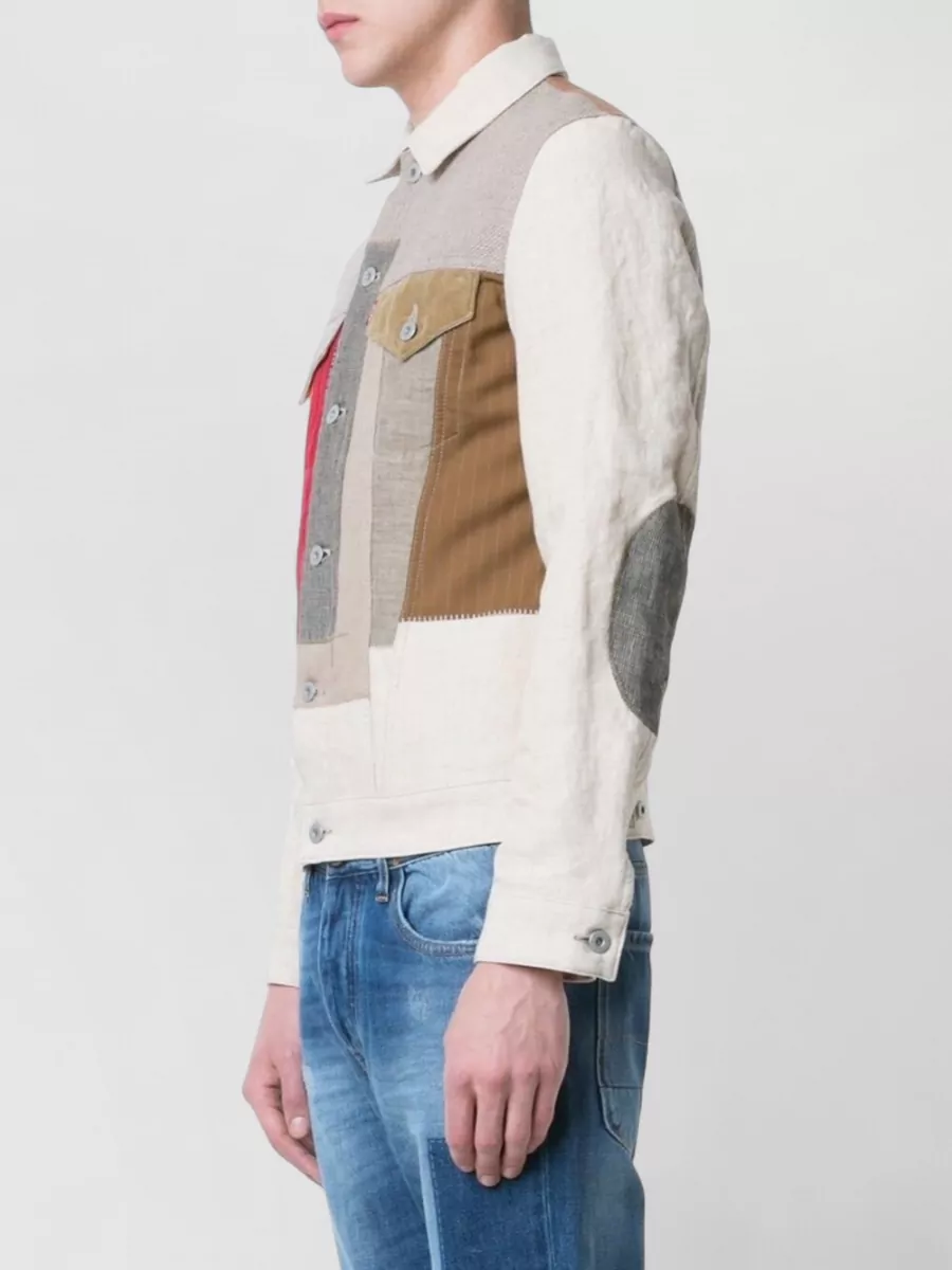Junya Watanabe Linen Floral Print Single Breasted Coat