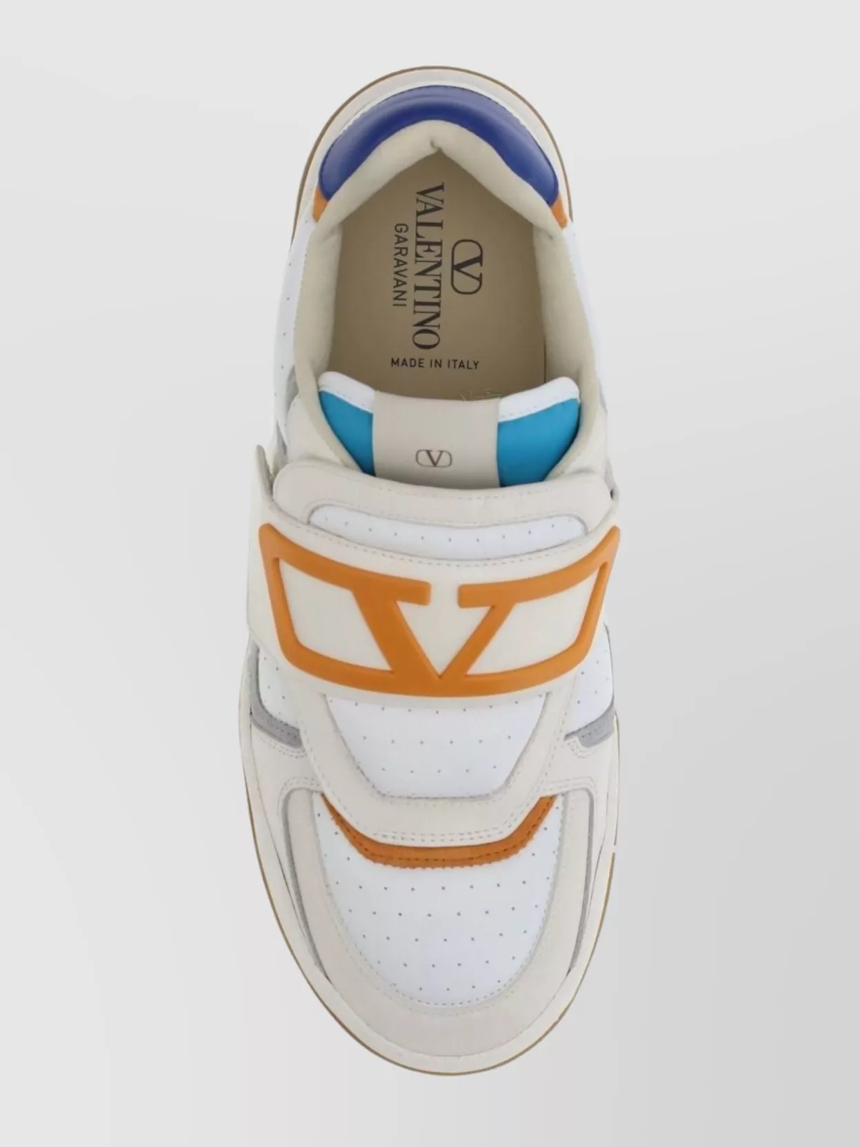 Valentino Garavani Panelled Leather Sneakers Round Toe Design
