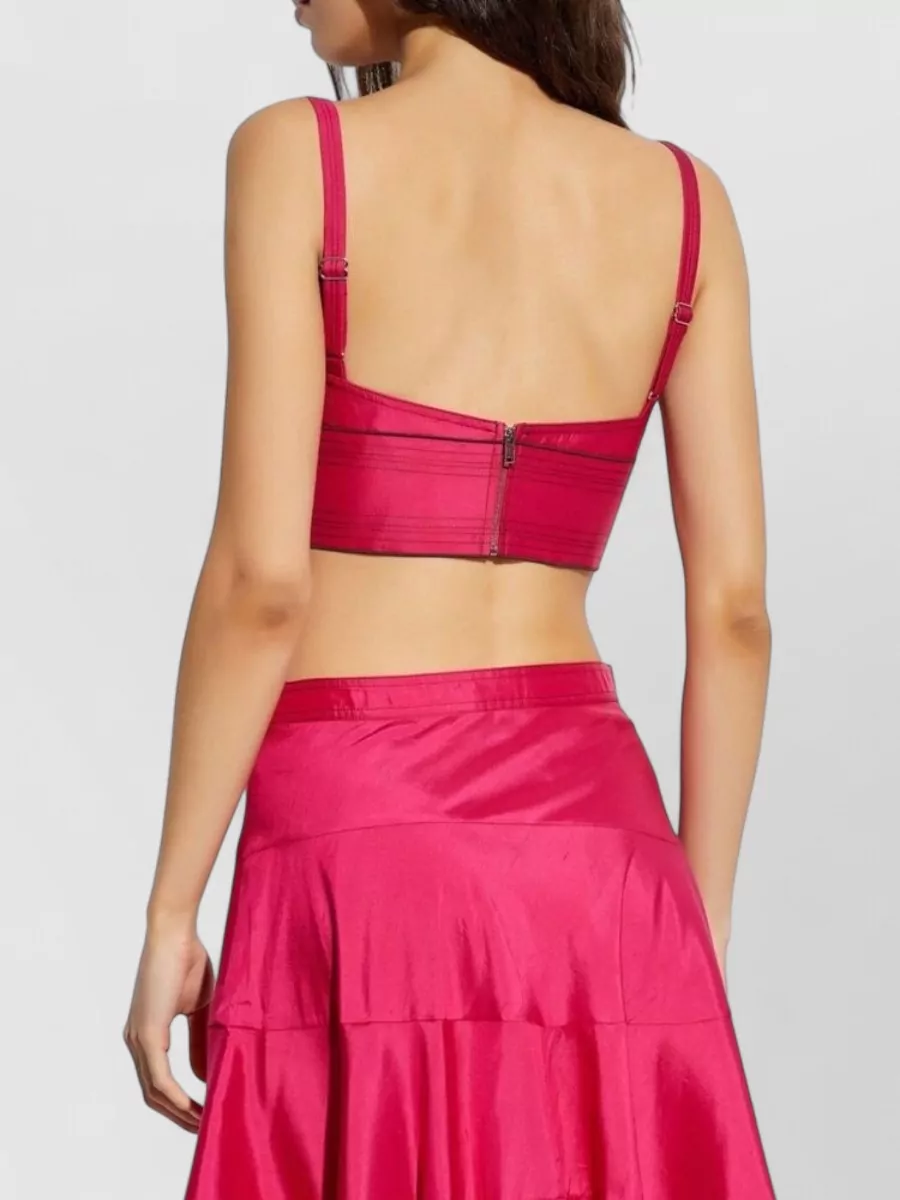 Tory Burch Silk Sleeveless Sweetheart Neck Top