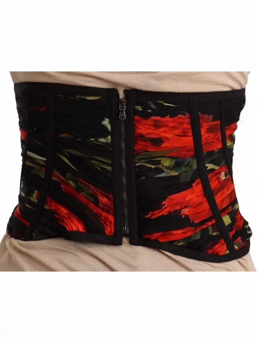 Dolce&Gabbana Silk Floral-Print Corset Top
