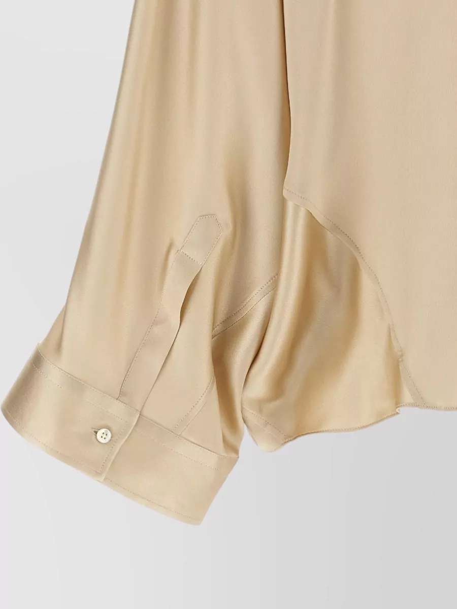 Brunello Cucinelli Silk Satin Oversized Blouse