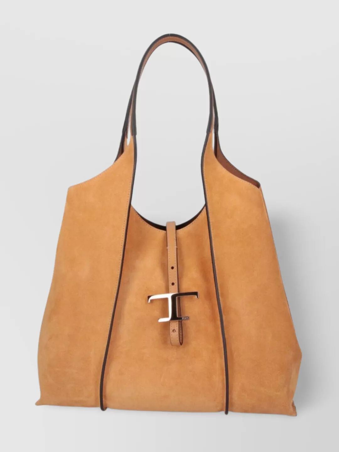 Tod's Suede Top Handle Shoulder Bag Contrast Stitching