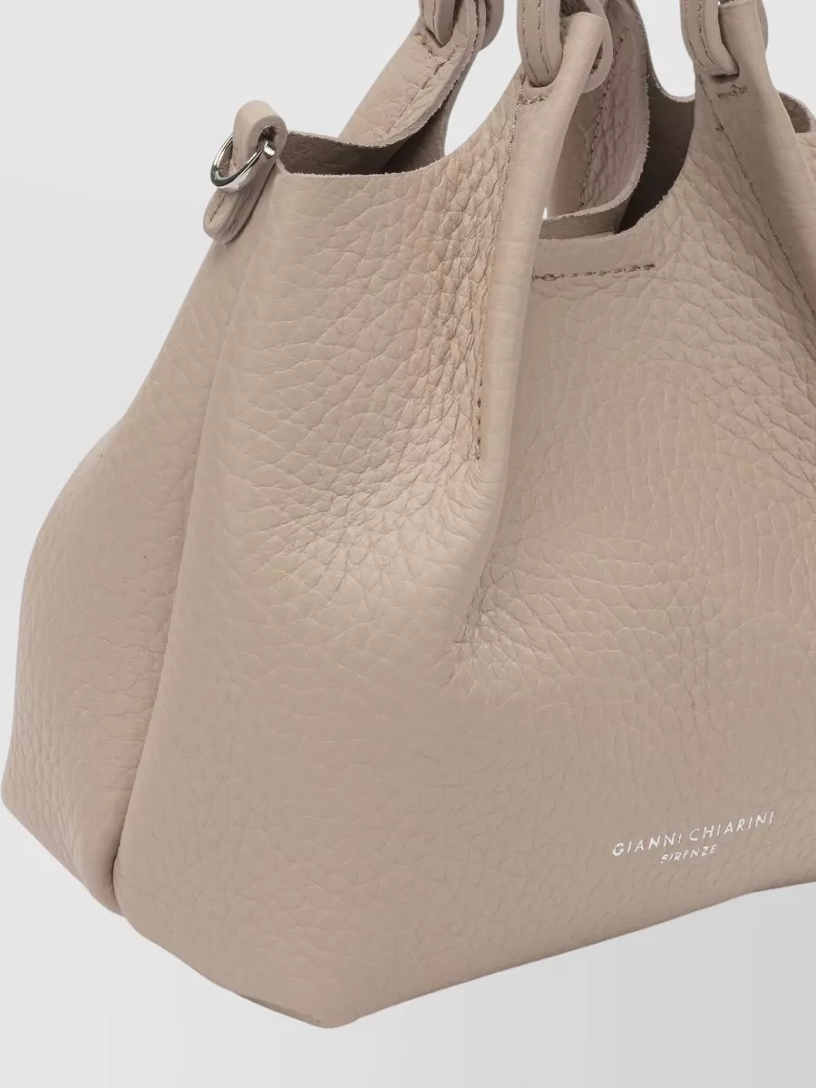 Gianni Chiarini Textured Leather Crossbody Bag Detachable Strap Top Handles