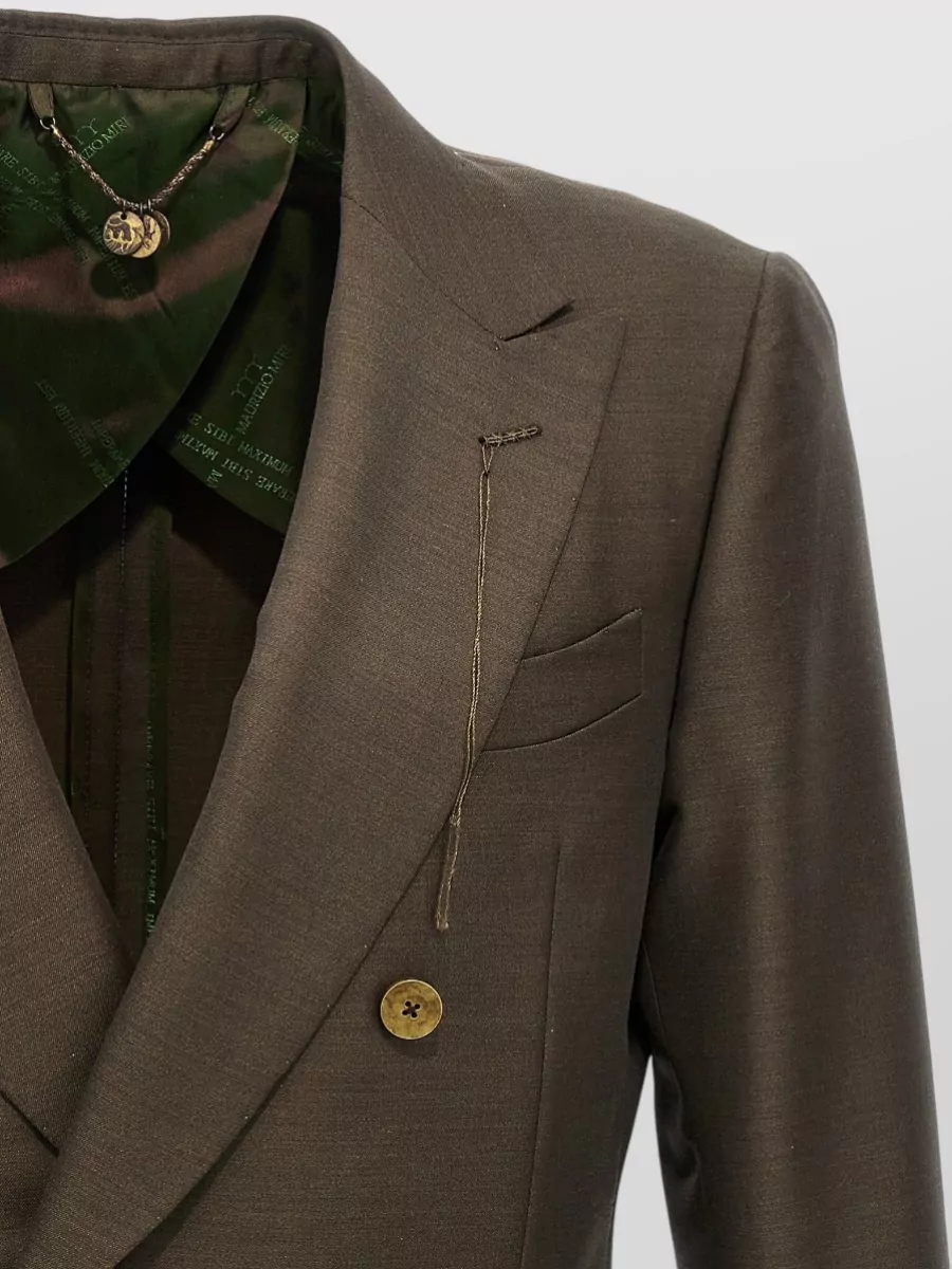 Maurizio Miri Wool Silk Double-Breasted Blazer