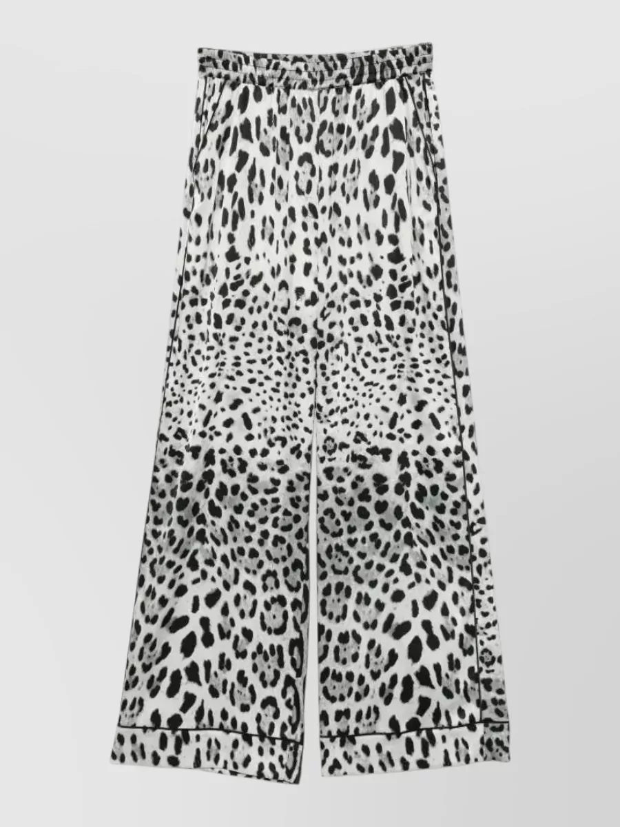 Dolce&Gabbana silk leopard-print wide-leg trousers