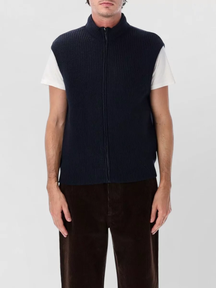 Margaret Howell wool relaxed-fit ribbed zip gilet