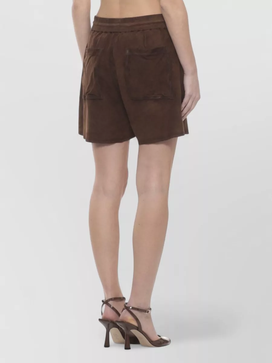 Parosh Leather Knee-Length Shorts