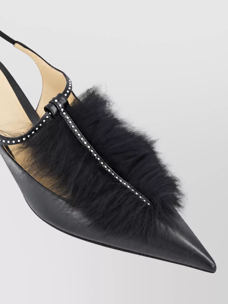 Fendi Leather Slingback Mules