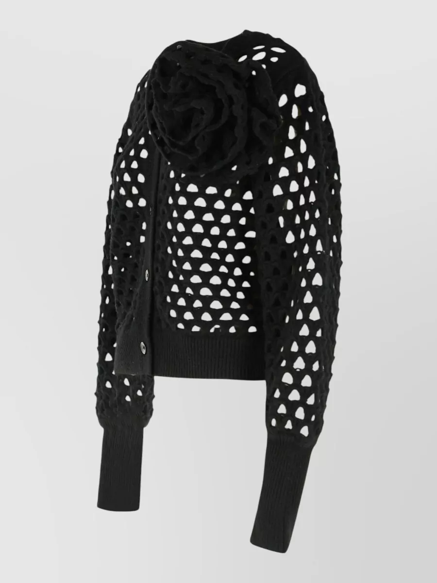 Blumarine Openwork Wool Cardigan