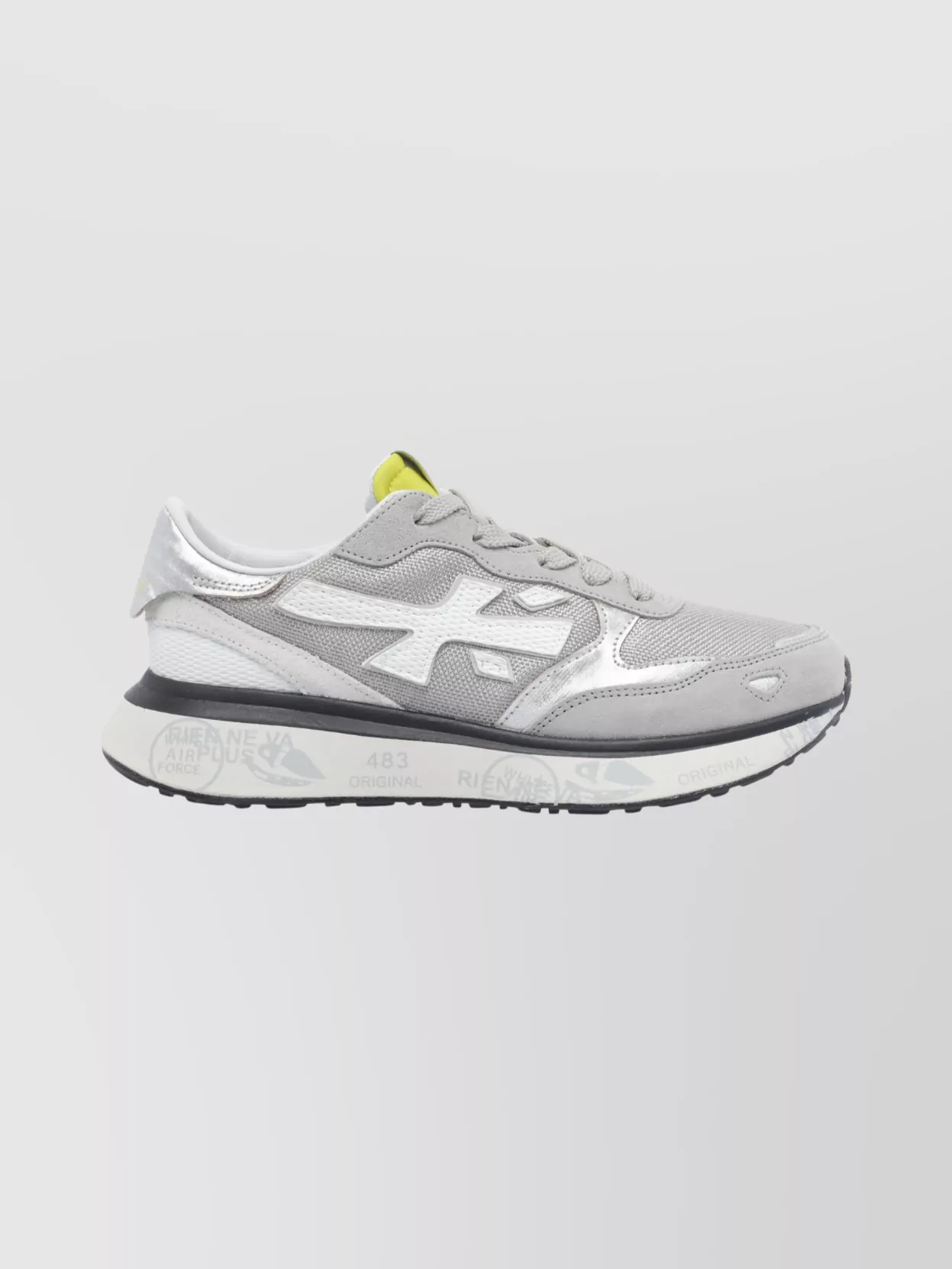 Premiata Suede Sneakers With Rubber Sole And Mesh