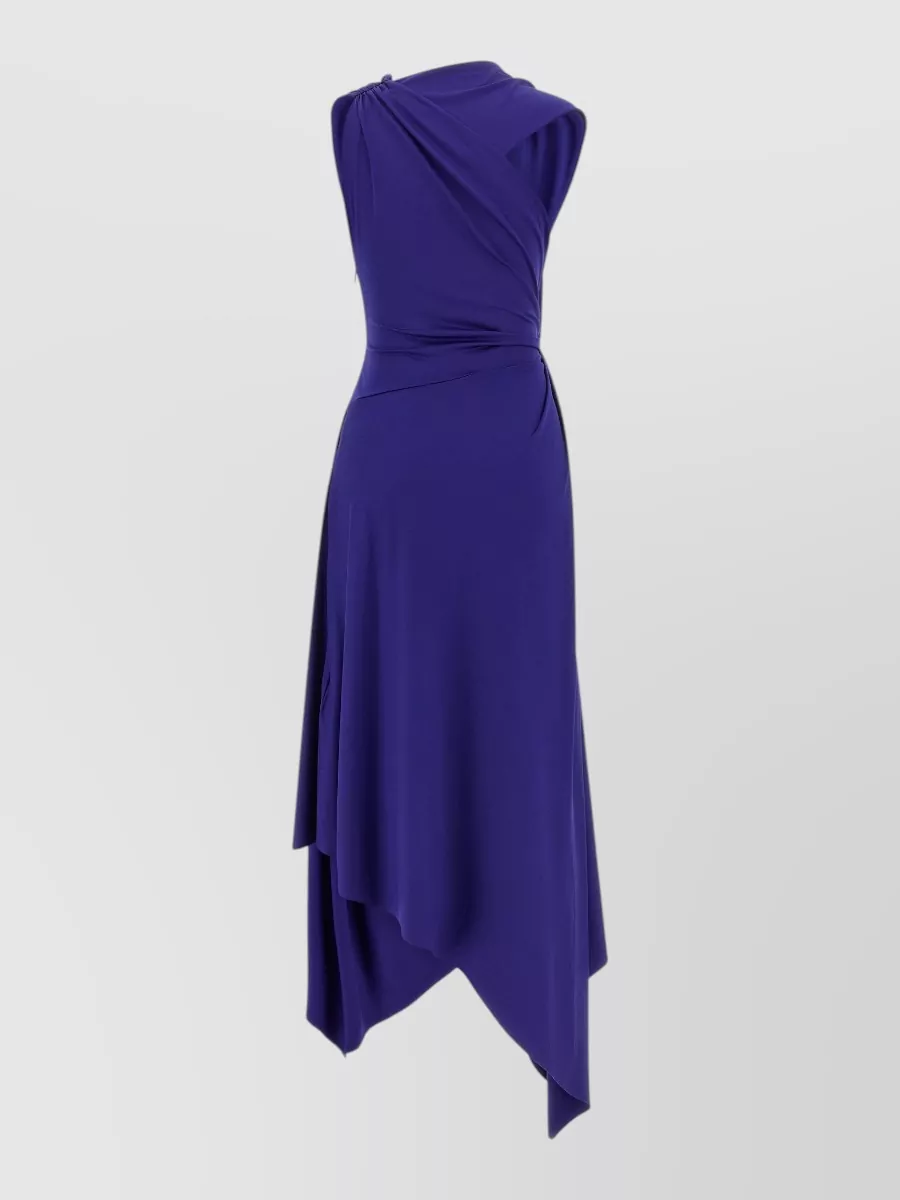 Victoria Beckham Asymmetric Sleeveless Midi Dress