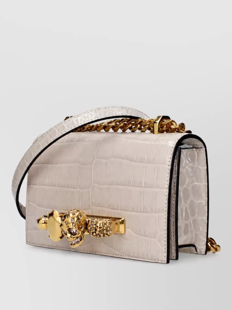 Alexander Mcqueen Skull Leather Clutch Bag
