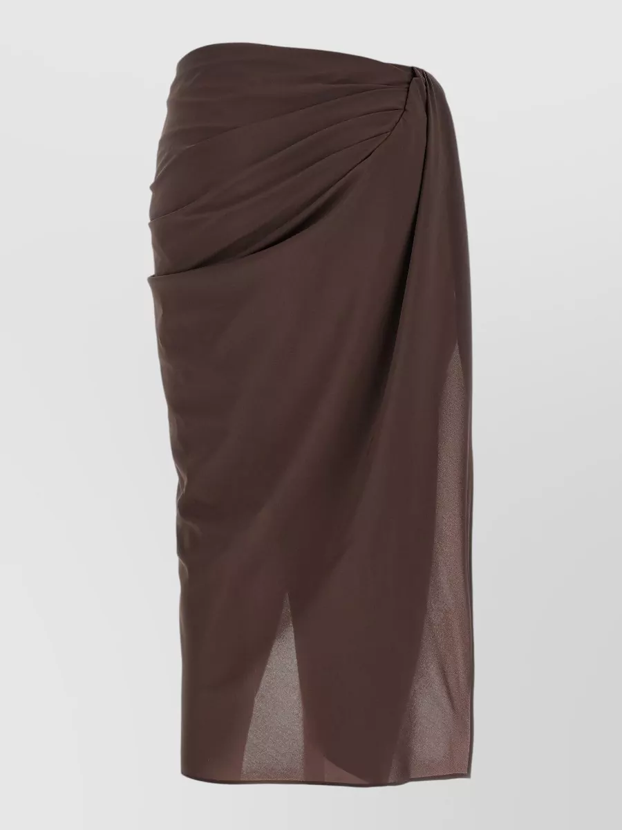 Jacquemus Asymmetric Draped Midi Skirt