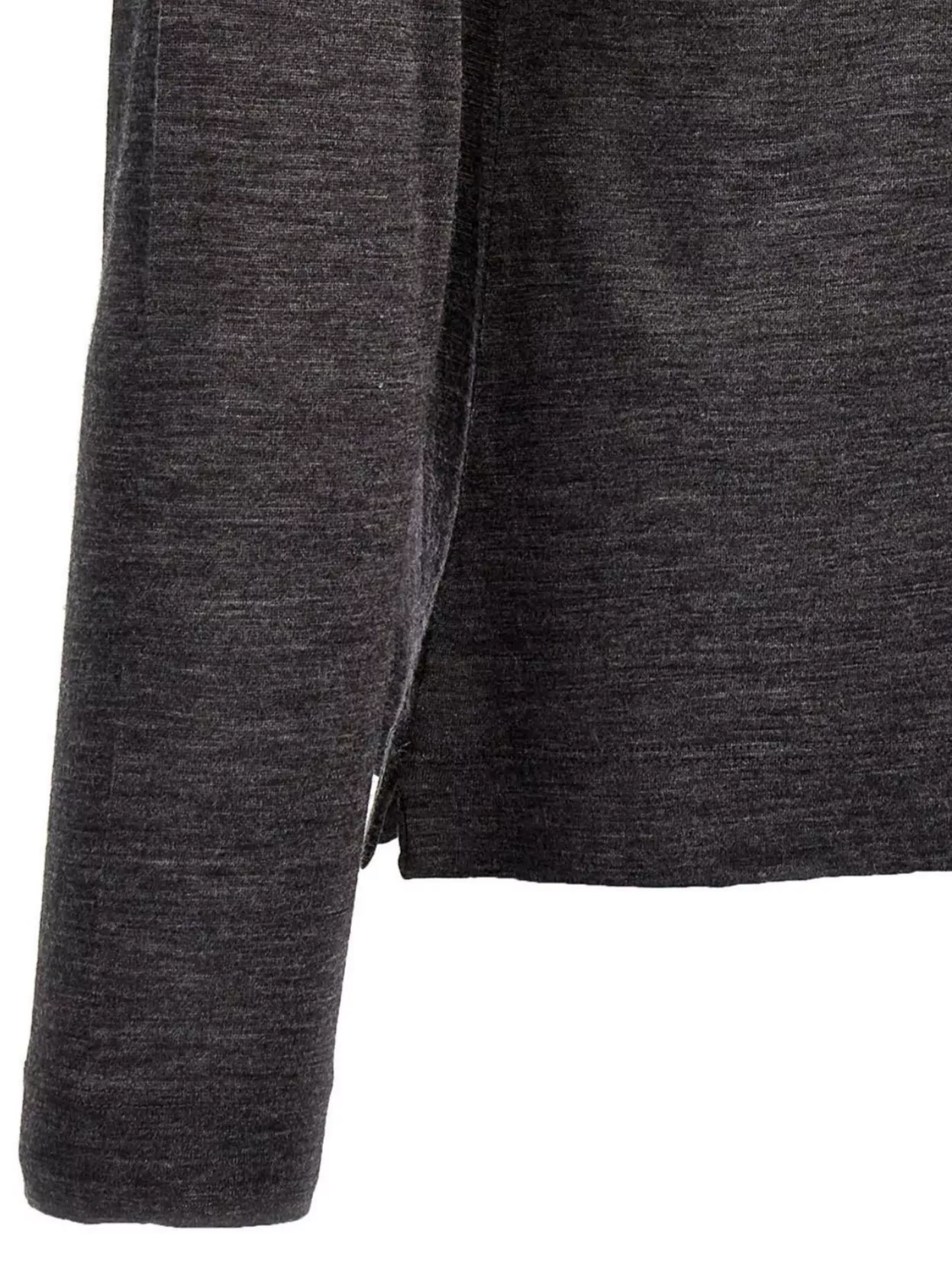 Zanone Heathered Grey Crewneck Wool Sweater With Classic Fit In Black