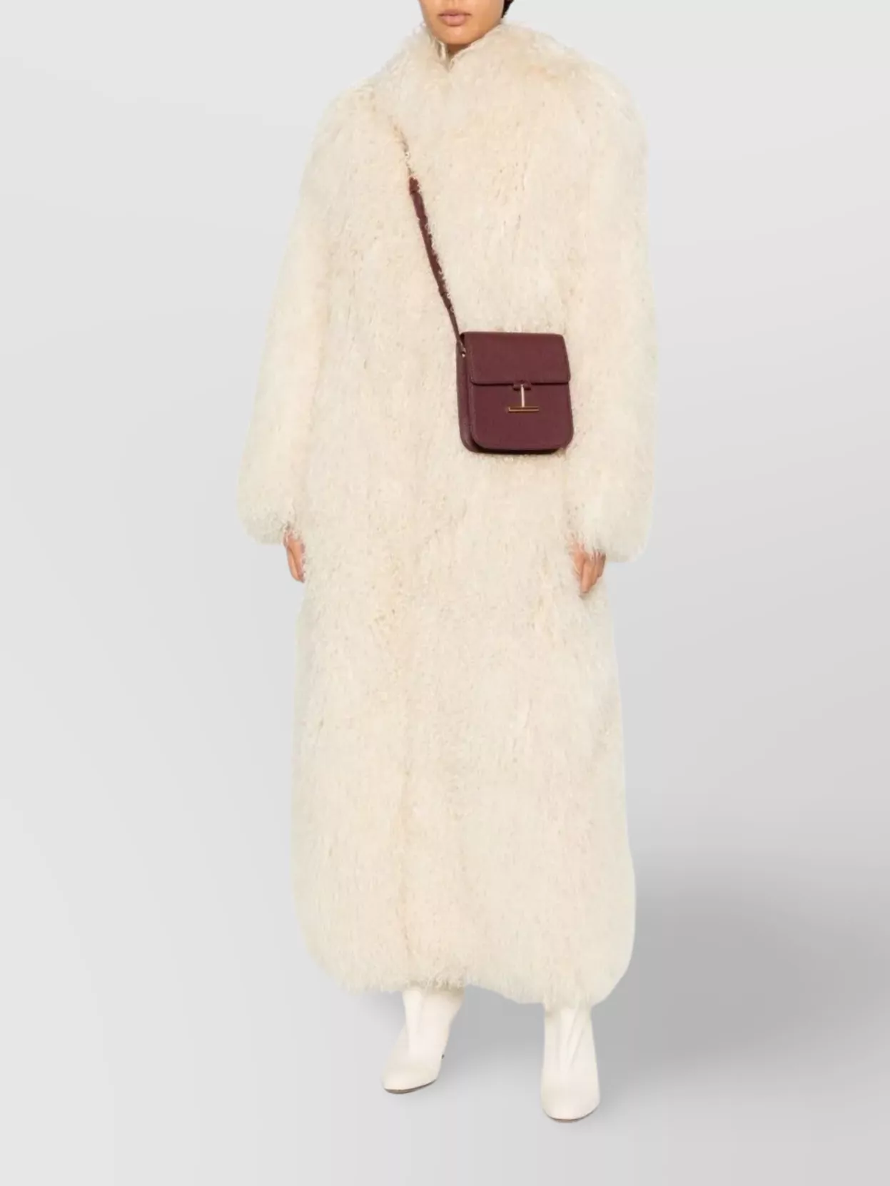 Tom Ford Mini Cross-body Bag Strap In Burgundy