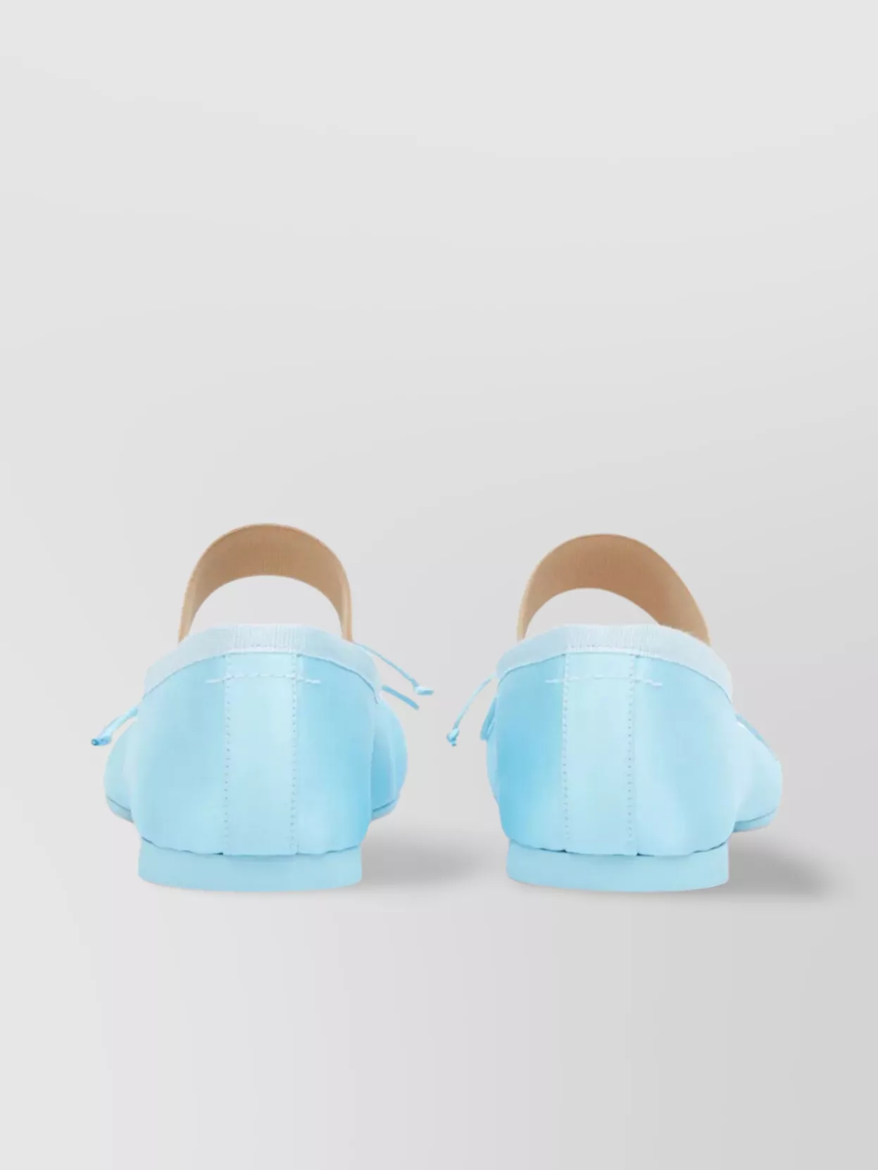 Shop Mm6 Maison Margiela Bow Detail Elasticated Band Ballerina Shoes In Blue