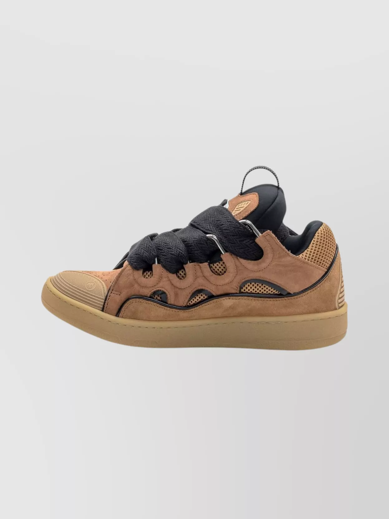 Lanvin Sneakers With Contrast Sole And Pull Tab In Brown