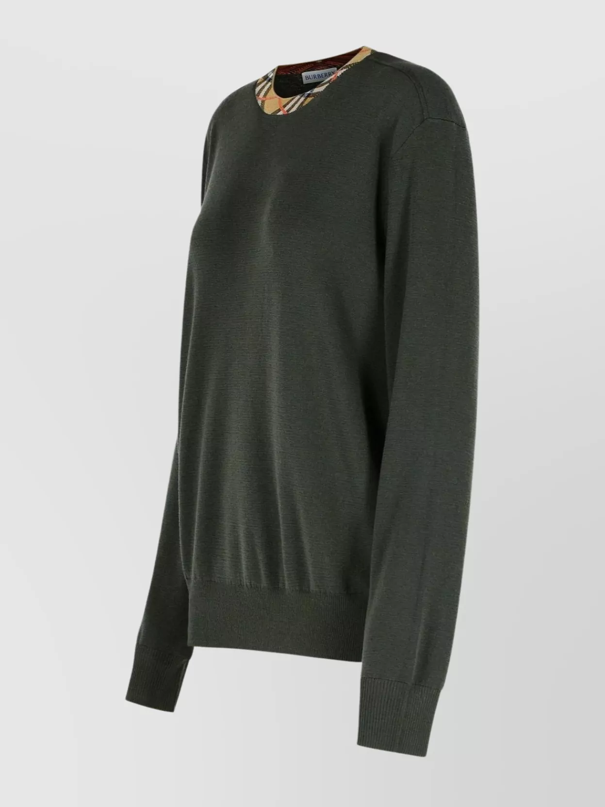 Burberry 'Michael' Patterned Neckline Wool Sweater