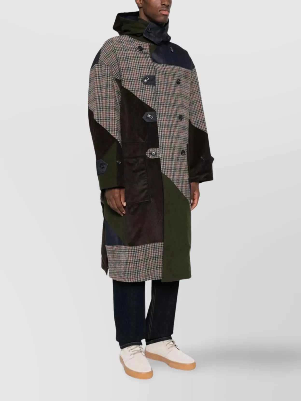 Baracuta Patchwork Wool Duffle Coat