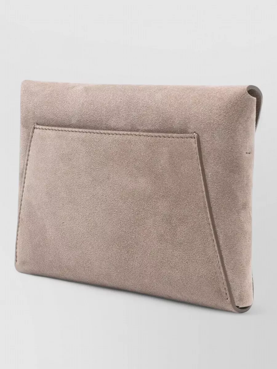 Brunello Cucinelli Leather Envelope Clutch Bag Chain Strap