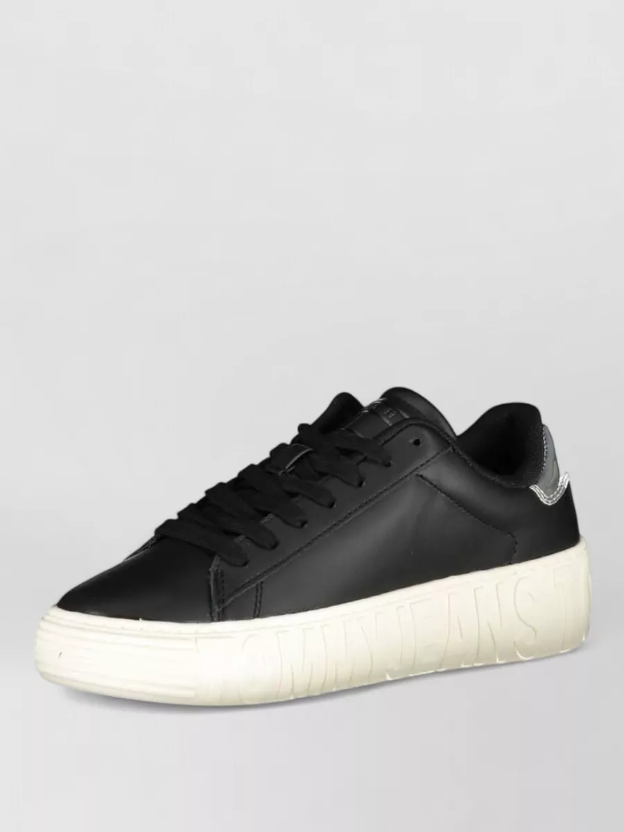 Tommy Hilfiger Leather platform lace-up sneakers