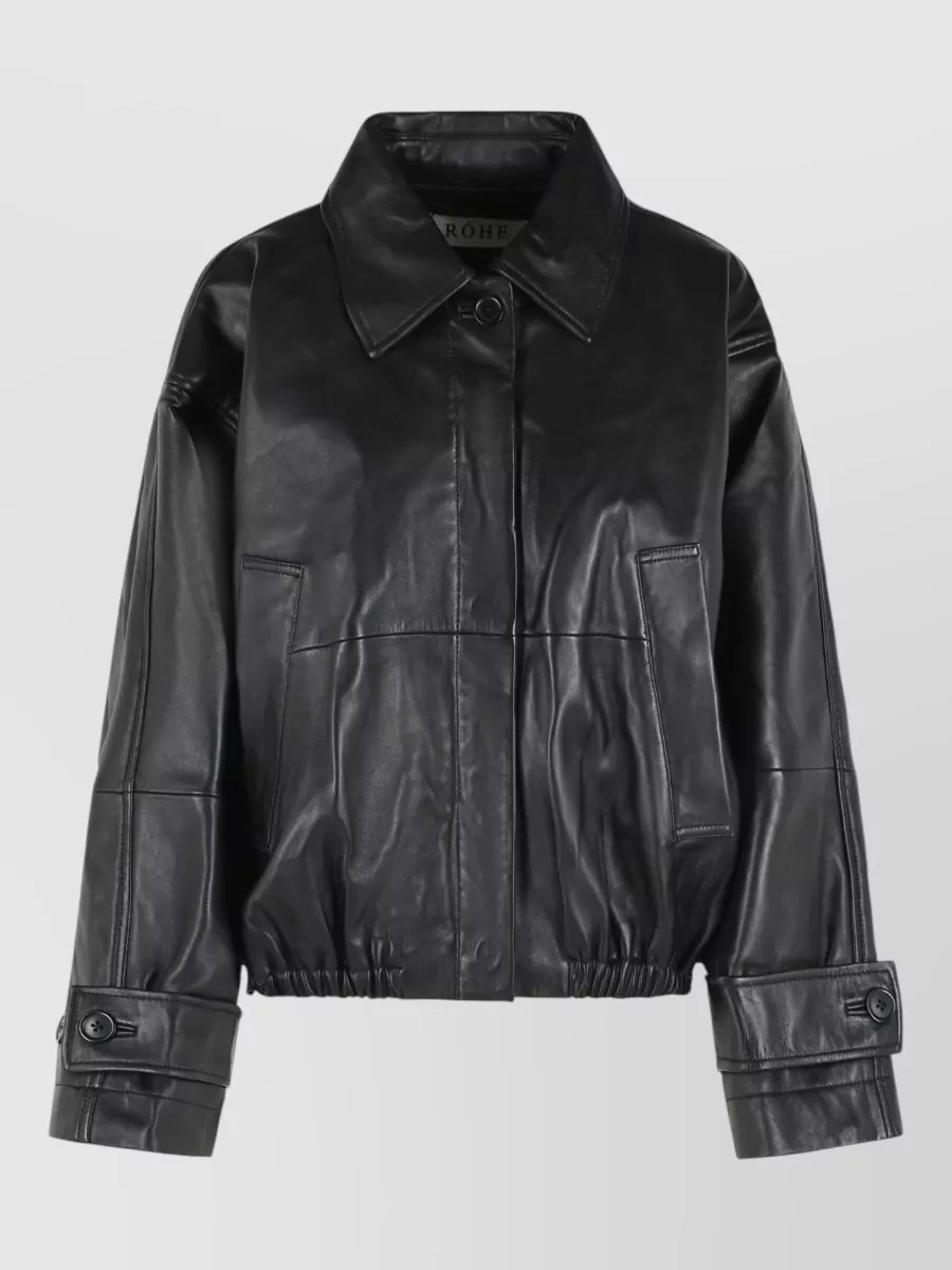 Róhe Leather cropped blouson jacket