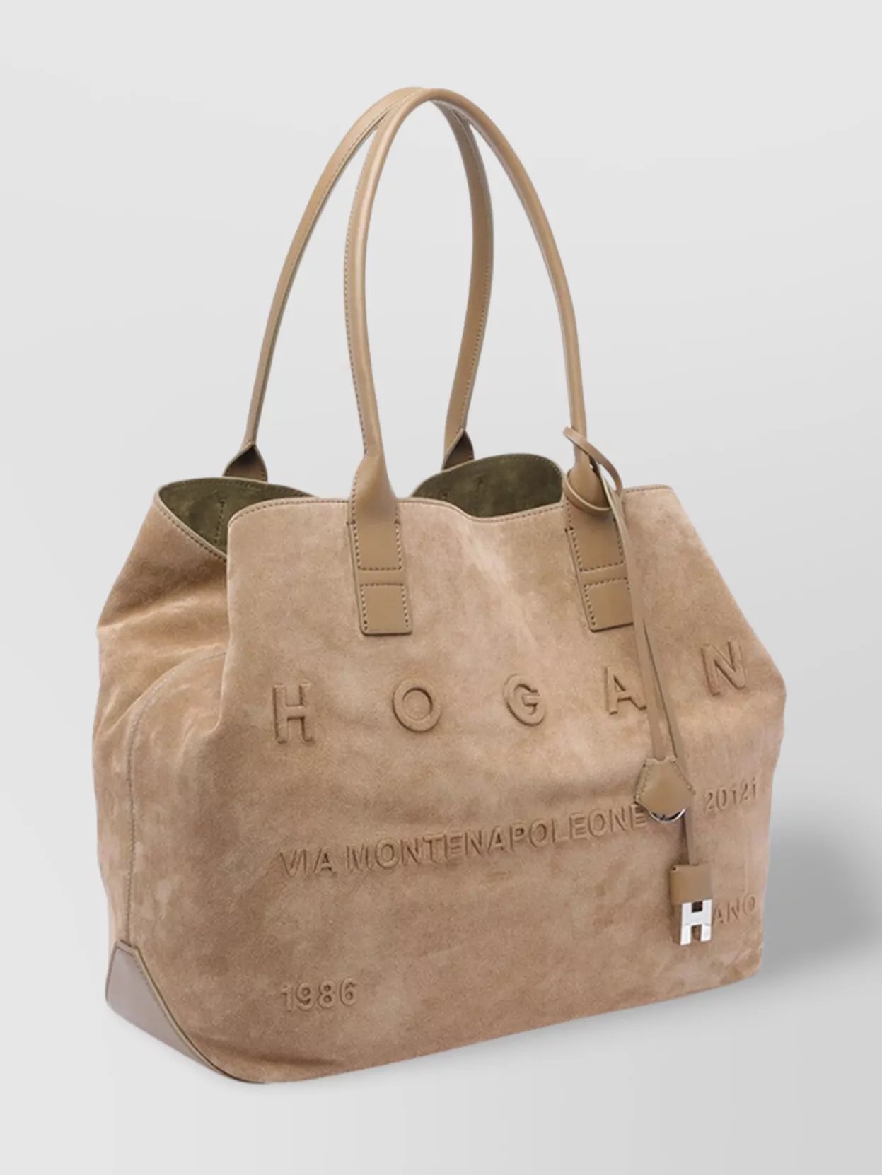 Hogan Double Strap Tote Bag With Suede Finish