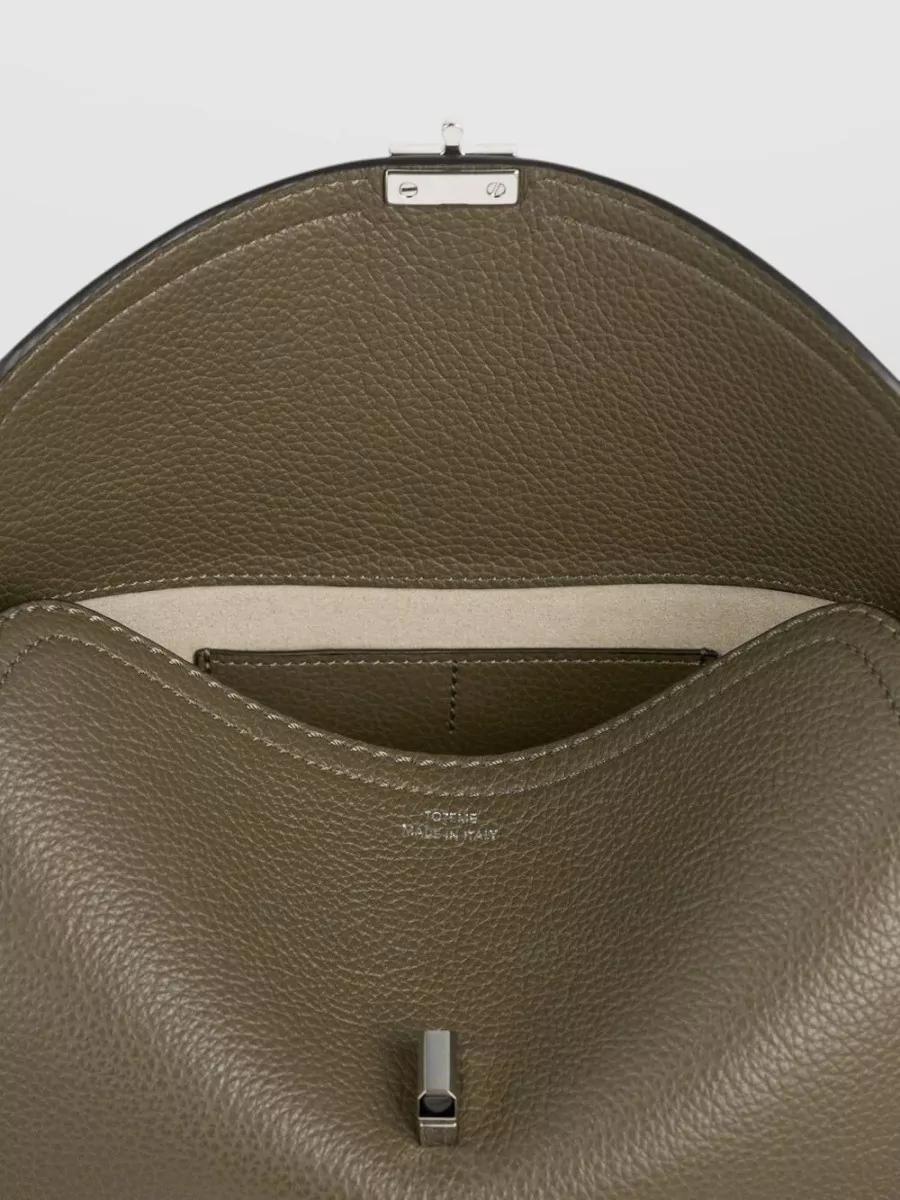 Totême T Lock Leather Clutch Bag Shoulder Strap