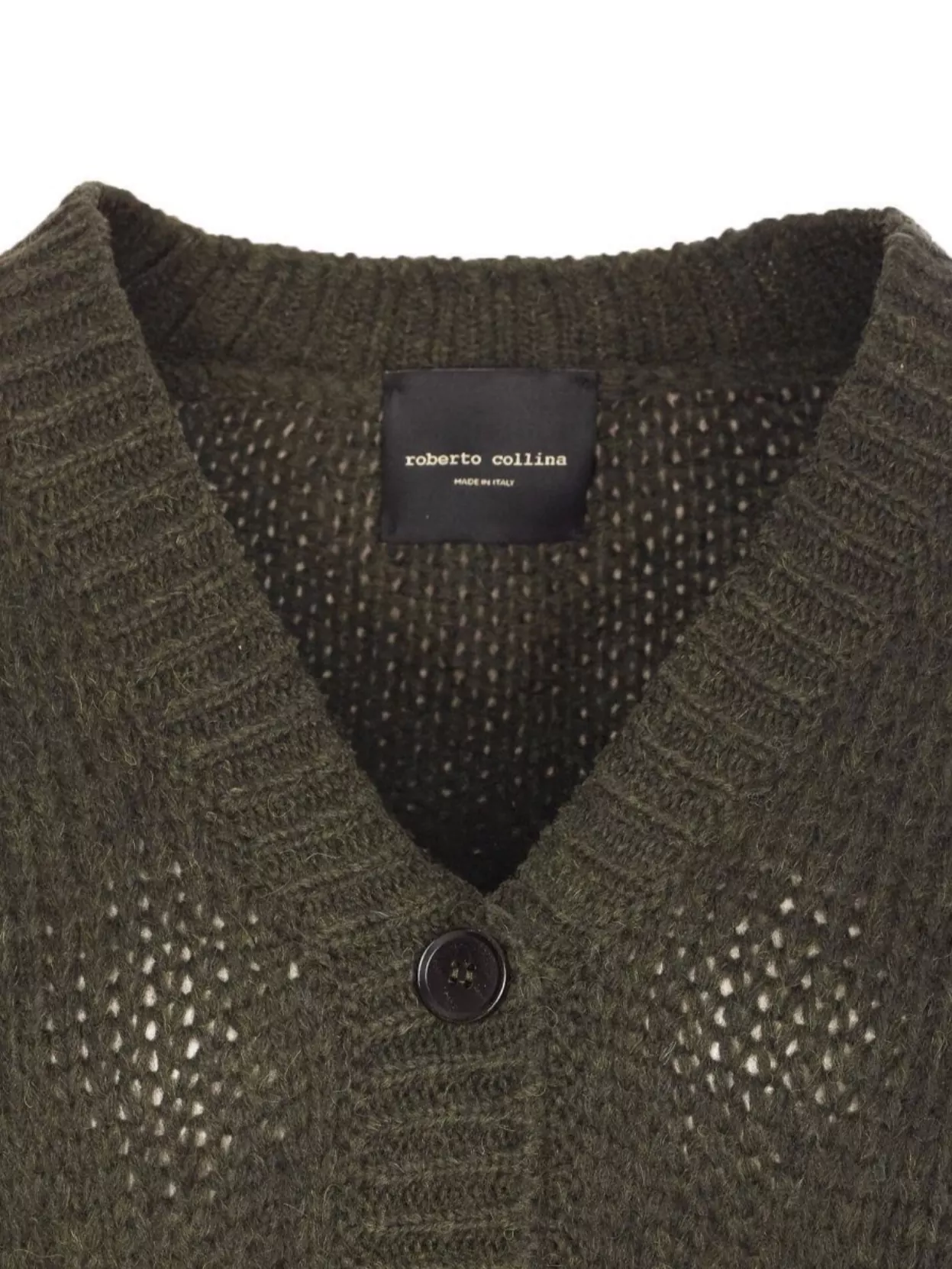 Roberto Collina Textured Knit Cardigan Front Pockets