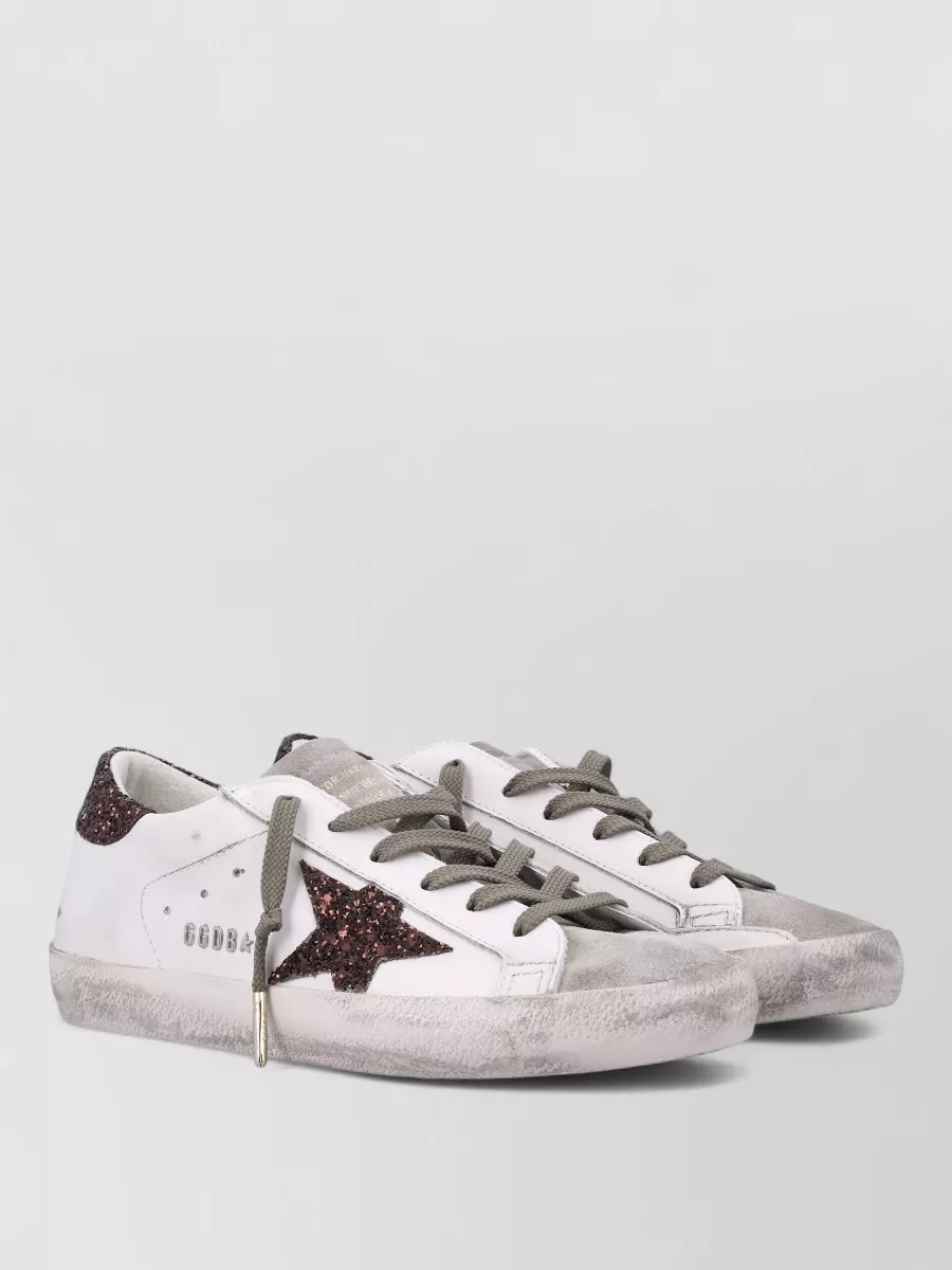 Golden Goose Superstar Sneakers Glitter Heel Star Detail In Multi