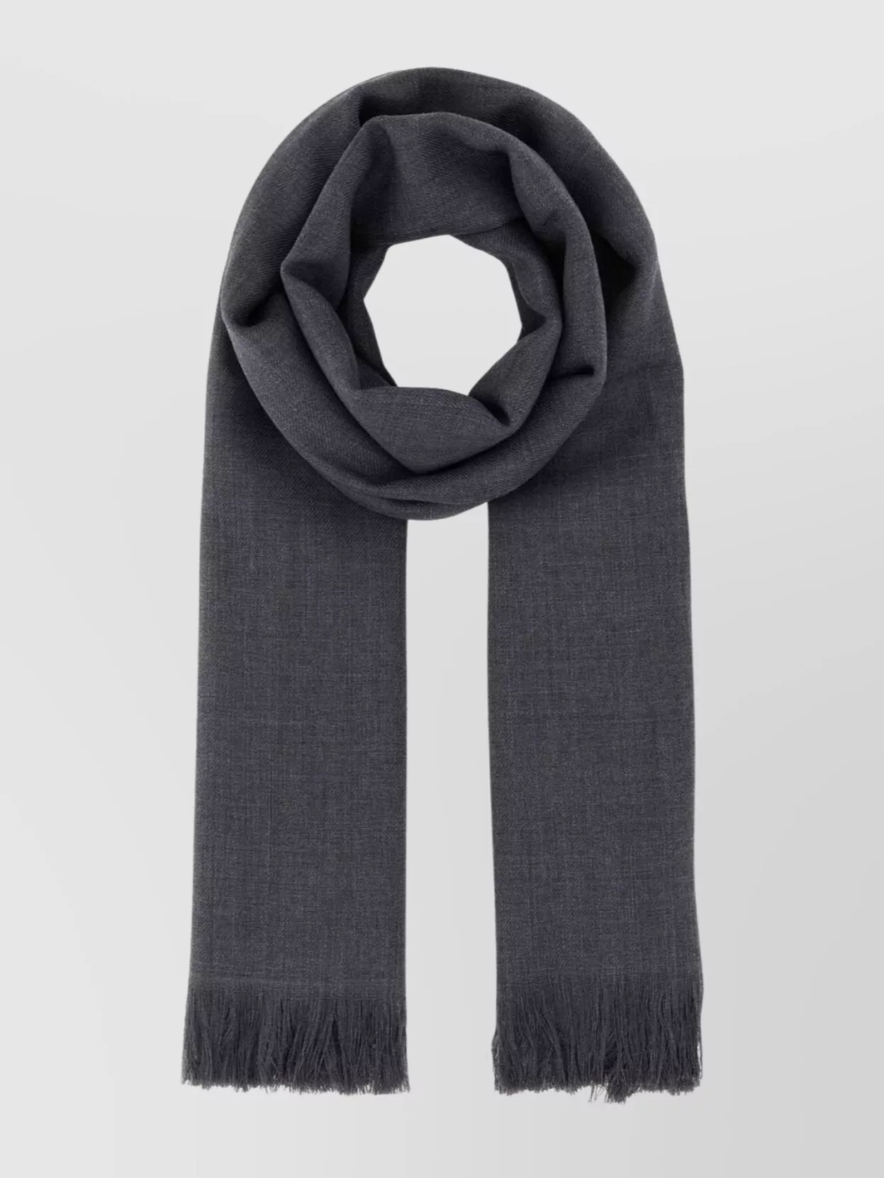 Weekend Max Mara Wool Ken Scarf Fringed Edges In Gray