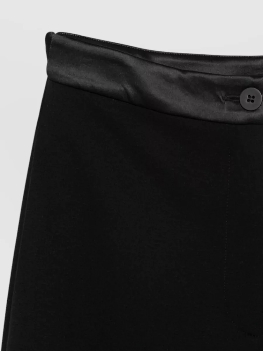 Emporio Armani Satin Trim Tapered Cropped Trousers