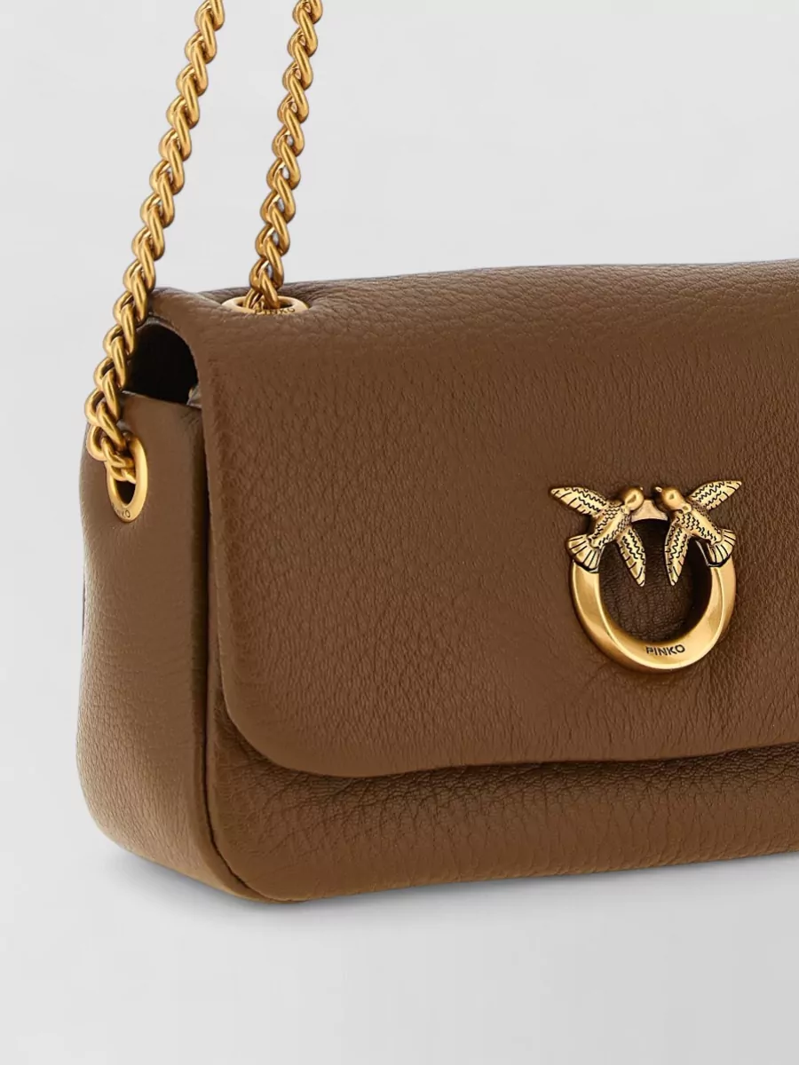 Pinko Love Bag Lamb Leather Clutch Bag
