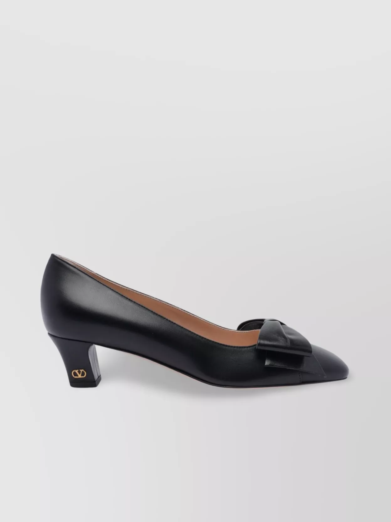 Shop Valentino Pointed Toe Leather Pumps With Bow Detail In Black