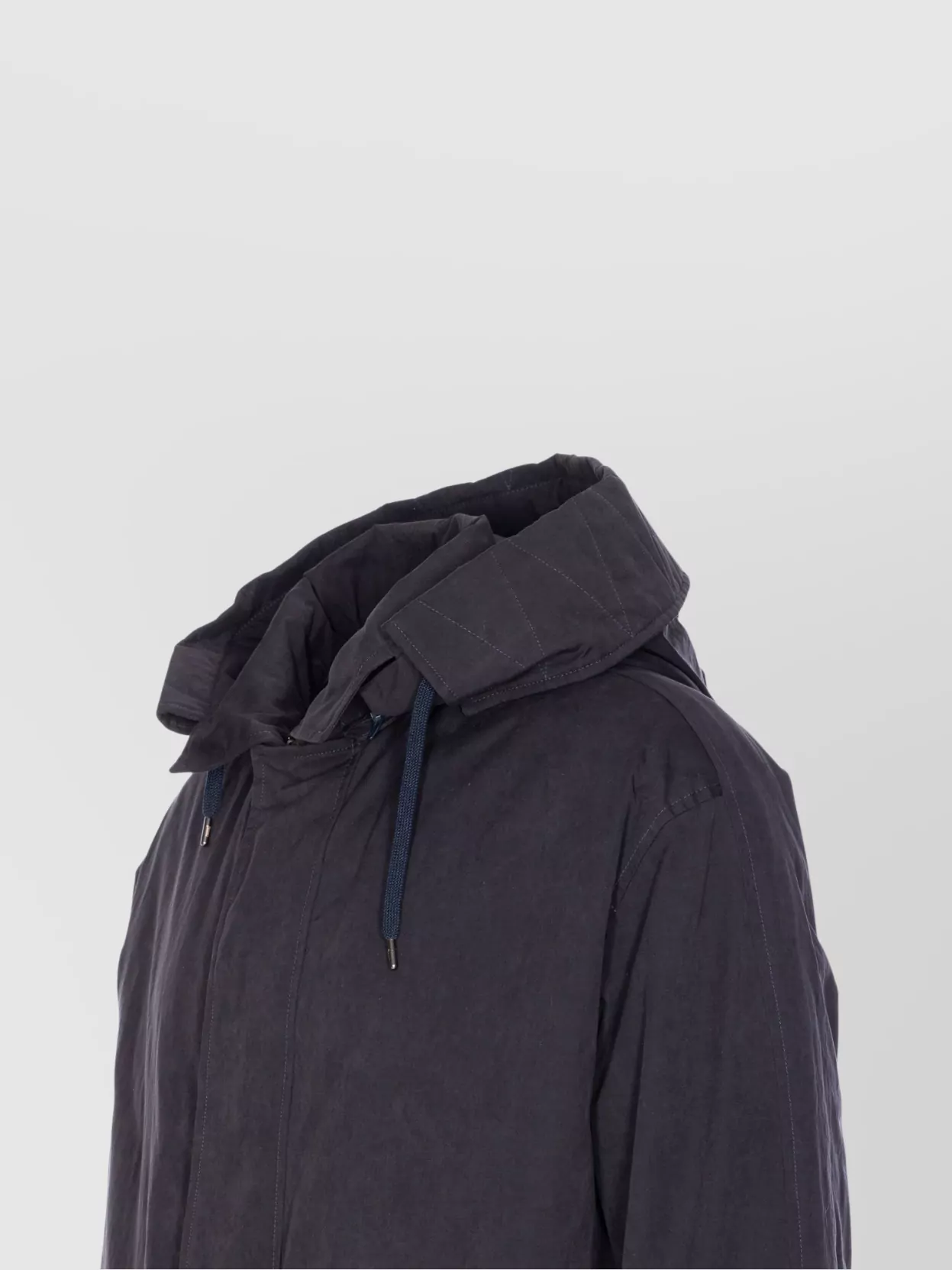 Herno Parka Jacket With Adjustable Drawstrings And Hood In Blue