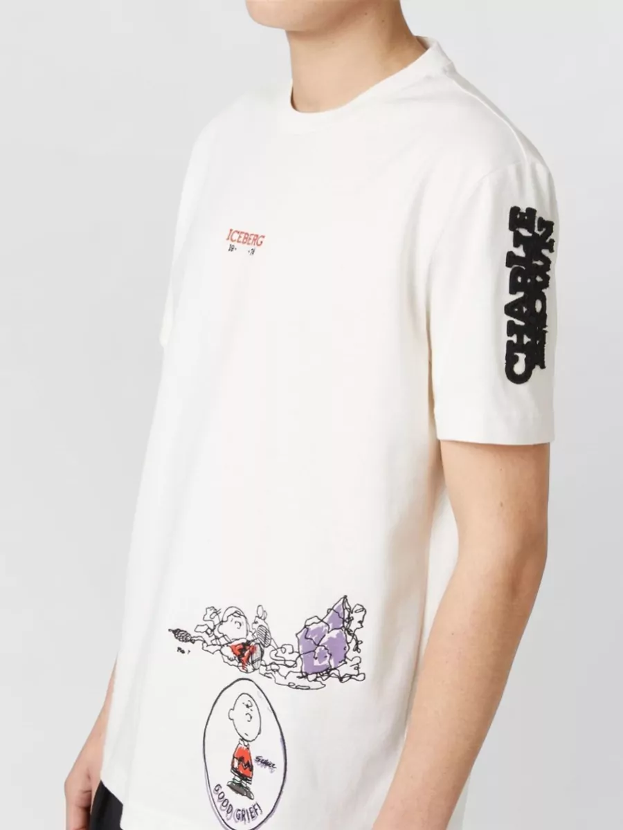 Iceberg Logo Graphic Print Short Sleeve T-Shirt