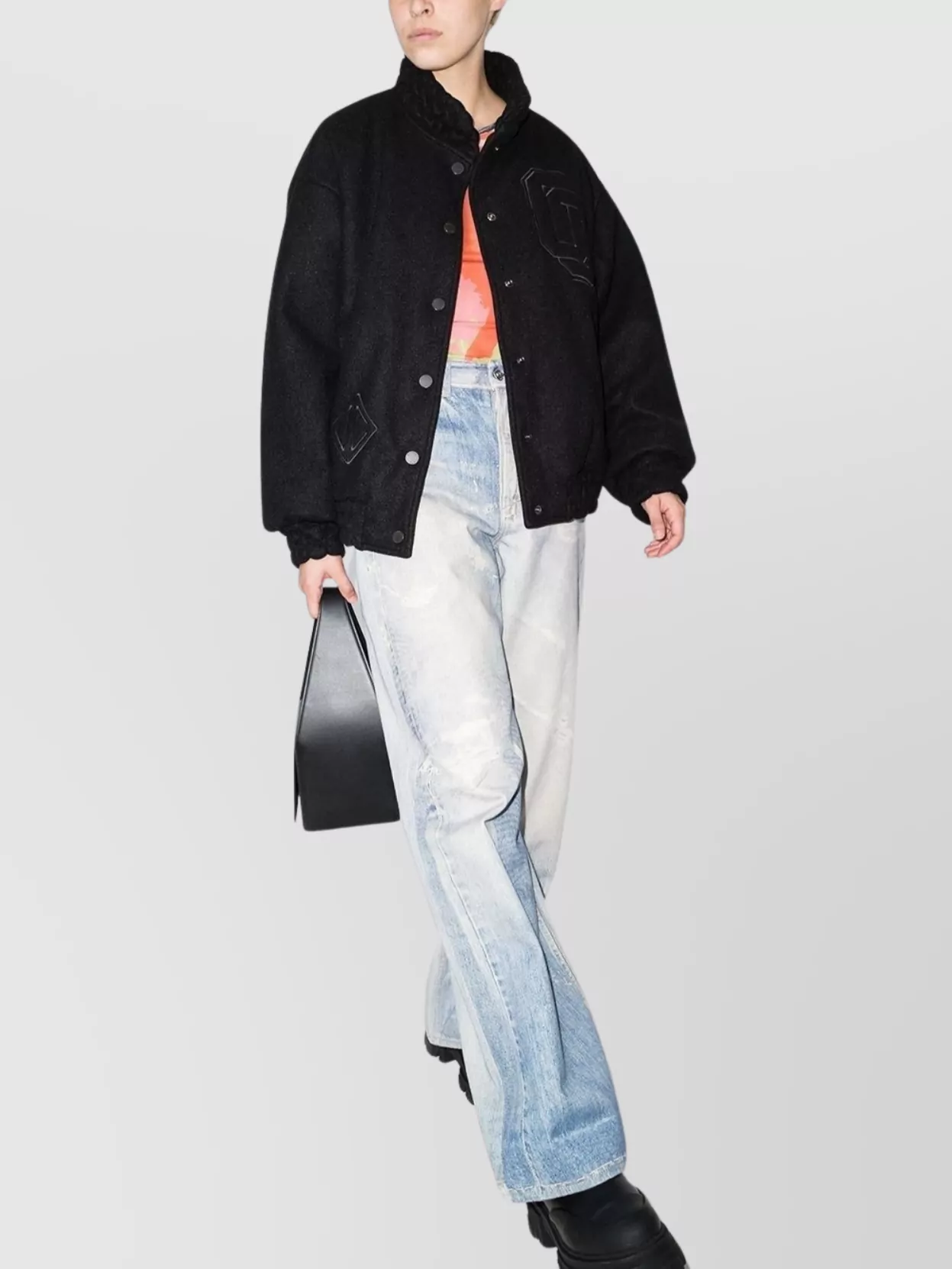 Our Legacy High Waist Boyfriend Jeans With Distressed Finish