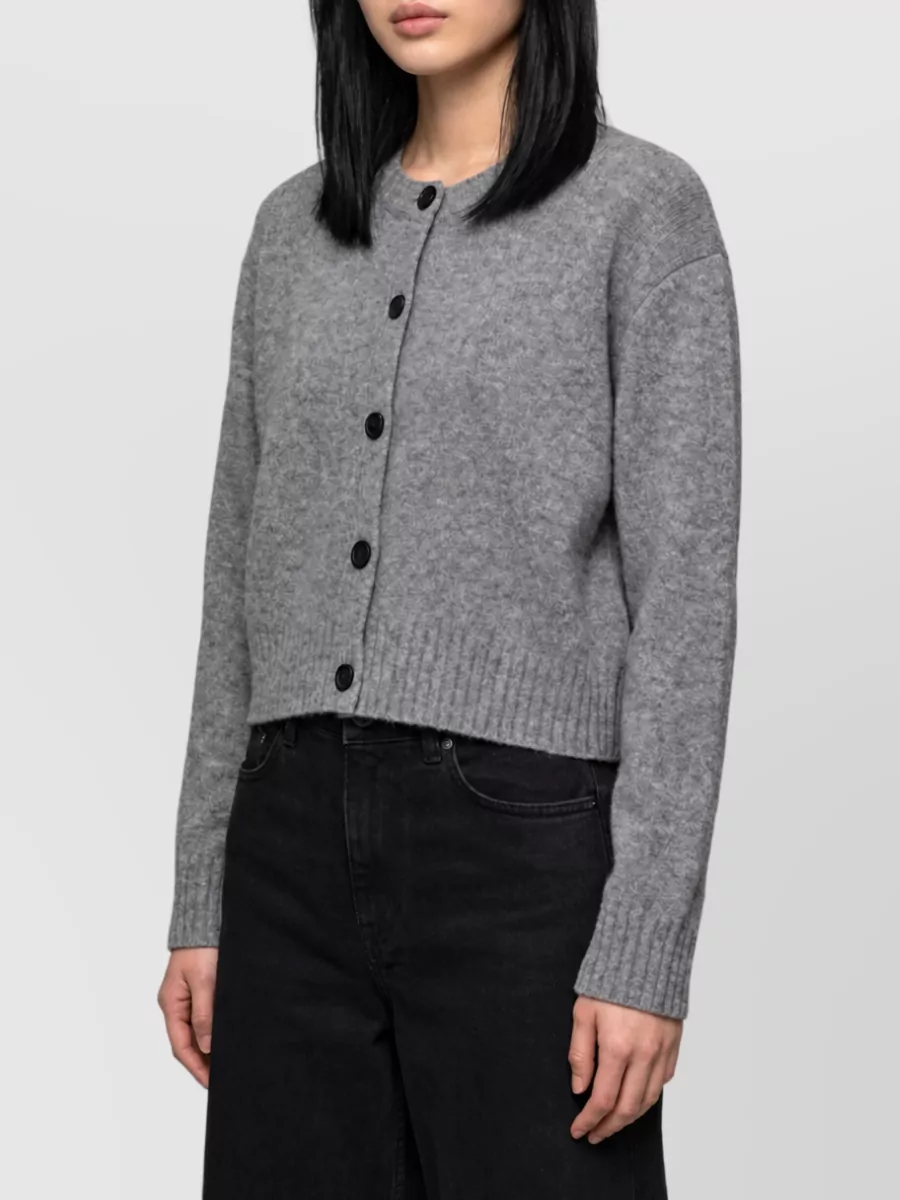 Loulou Studio Ribbed Crew Neck Cardigan