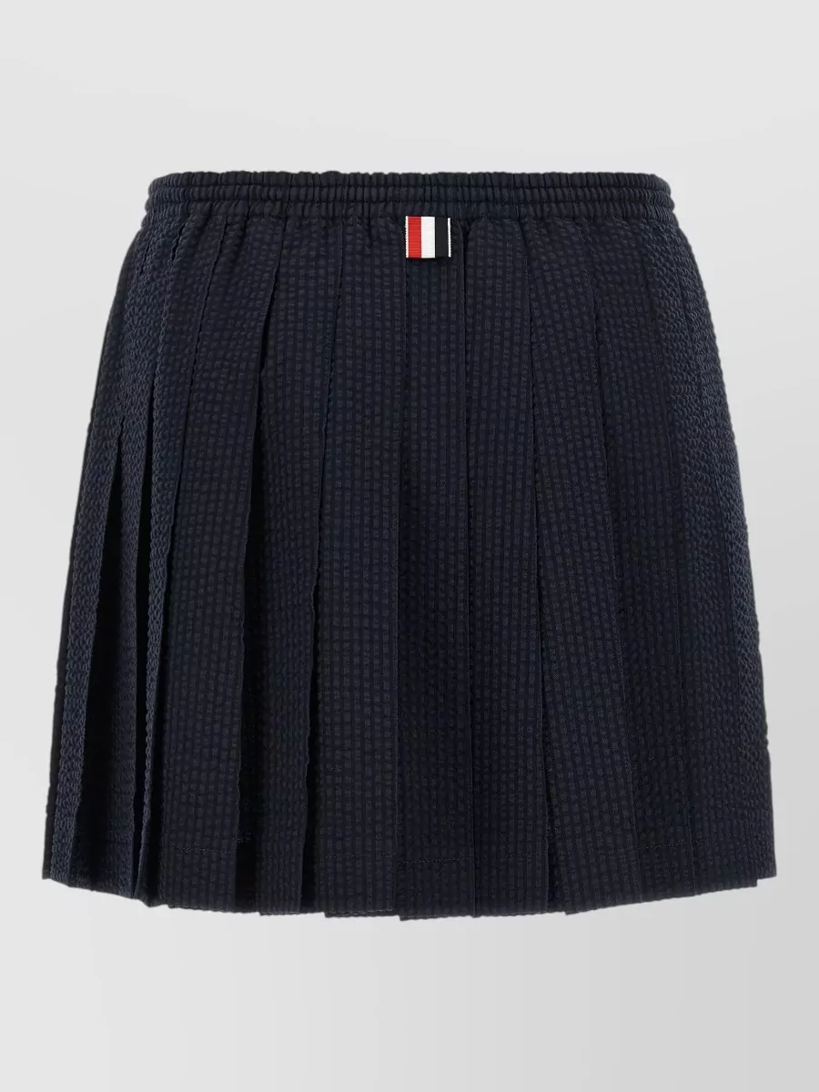 Thom Browne Wool Striped Pleated Mini Skirt